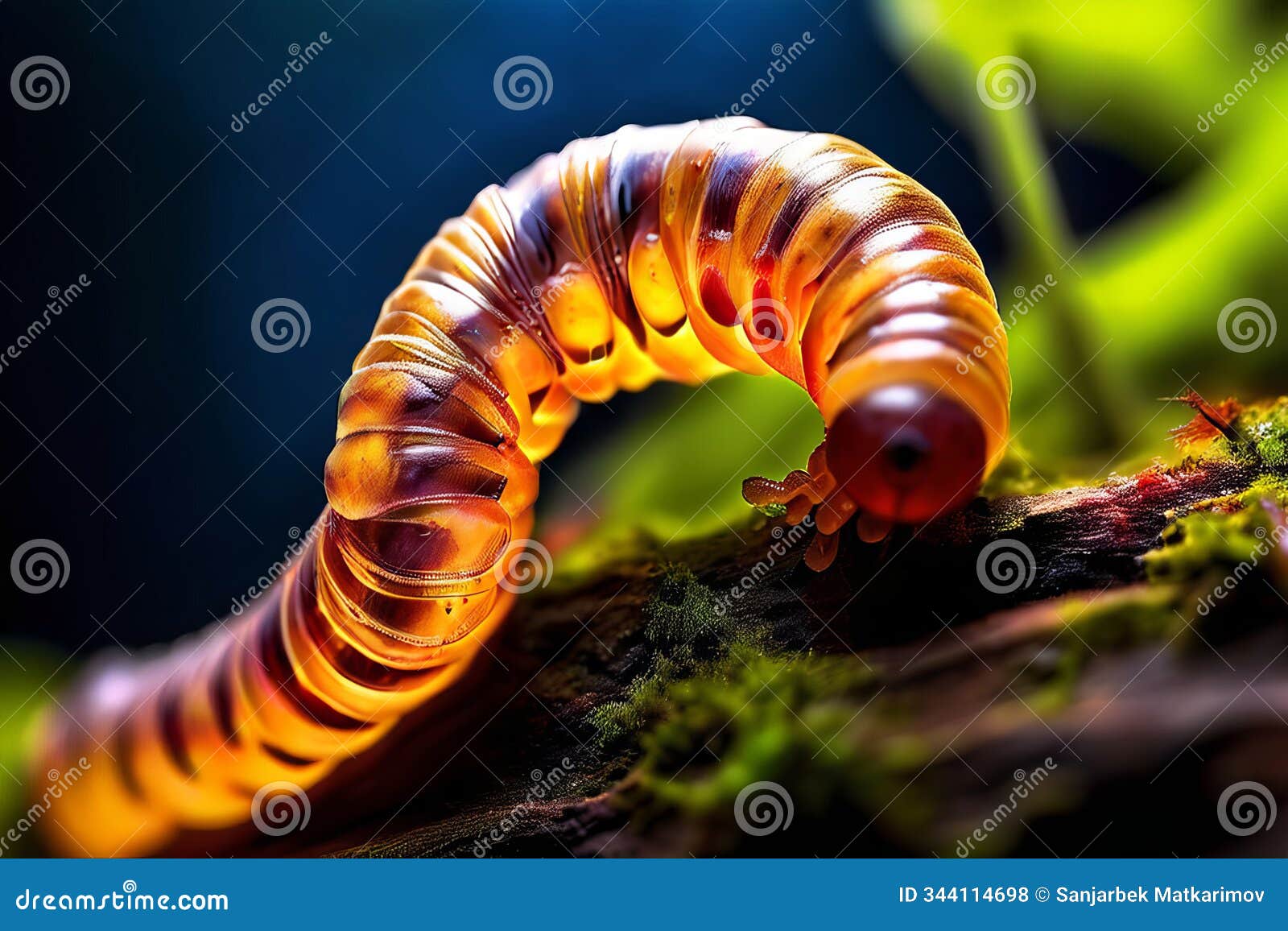 wormy wonder close up of a worms body slow shutter speed effect