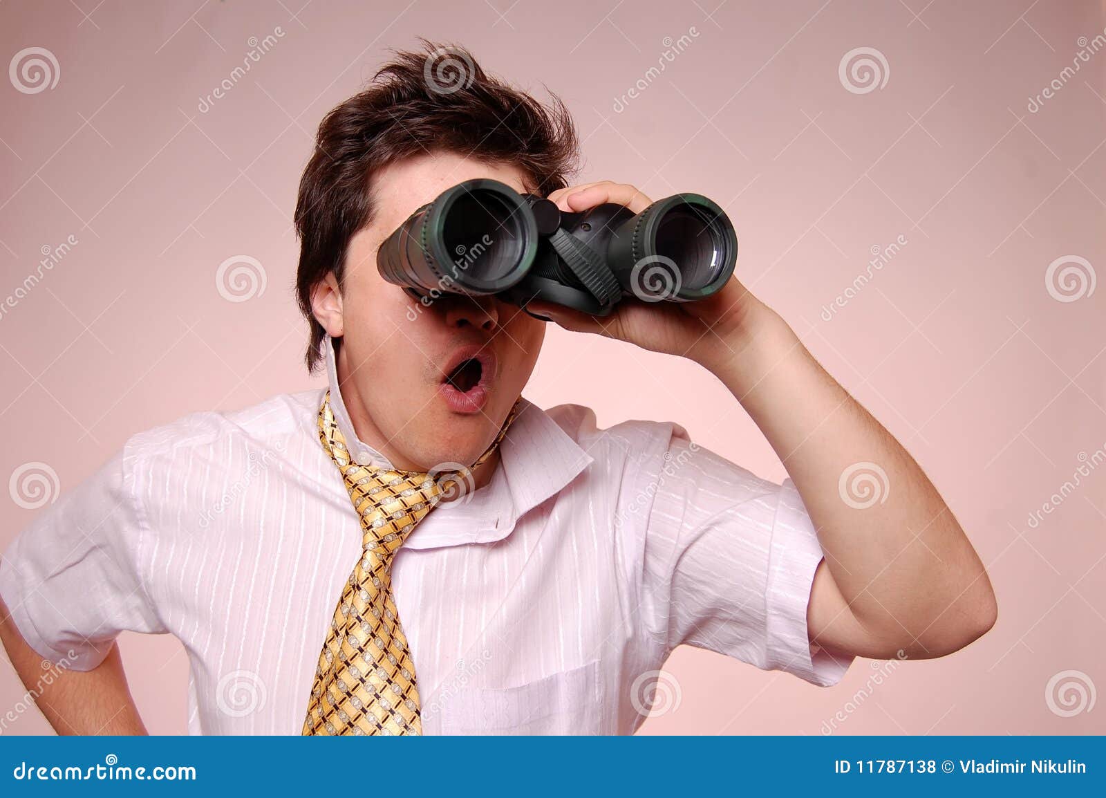 Expression Men with Binocular. Stock Photo Image of beautifully