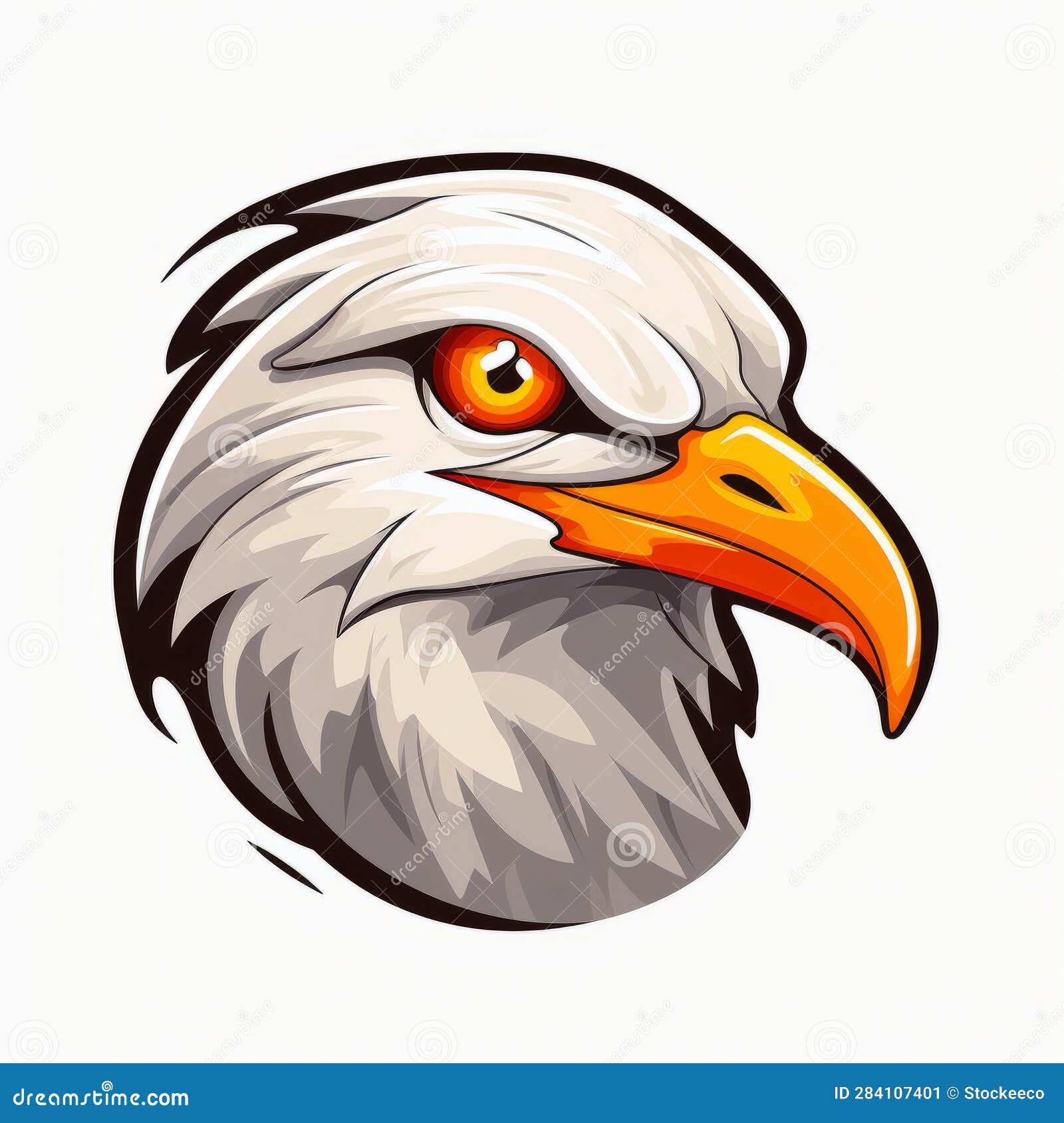 expressive eagle head mascot graphic  