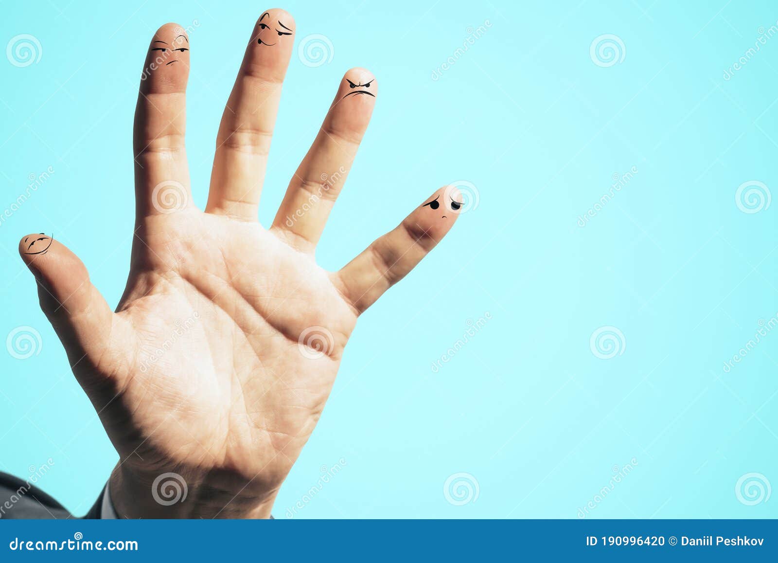 Expressive Fingers with Drawing Emotions Stock Photo - Image of