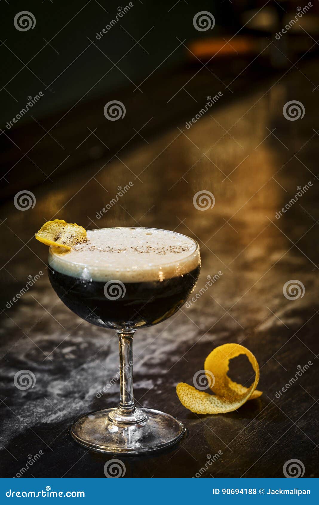 Expresso Coffee Martini Cocktail Drink in Bar Stock Photo Image of