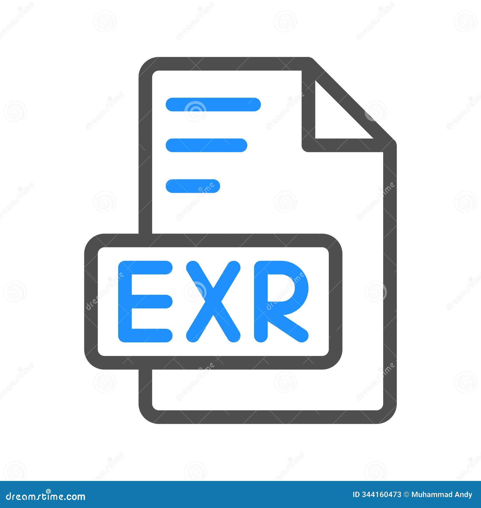 exr brightly colored outline document icon, suitable for website, ui and mobile app