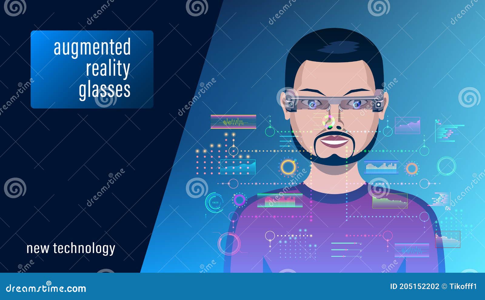 extended reality xr, man in augmented reality glasses