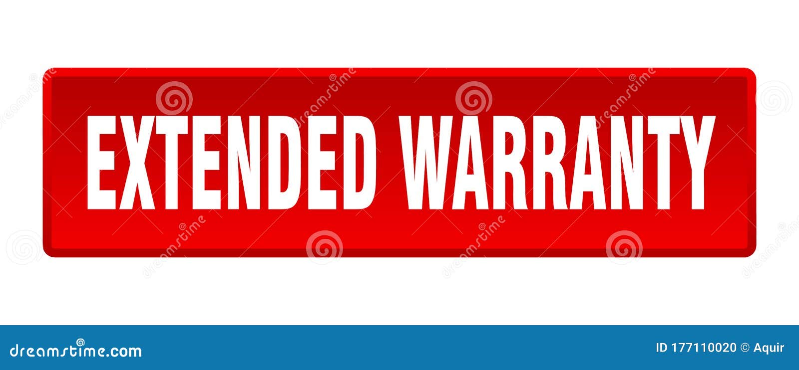 Extended Warranty Button. Extended Warranty Square Isolated Push Button