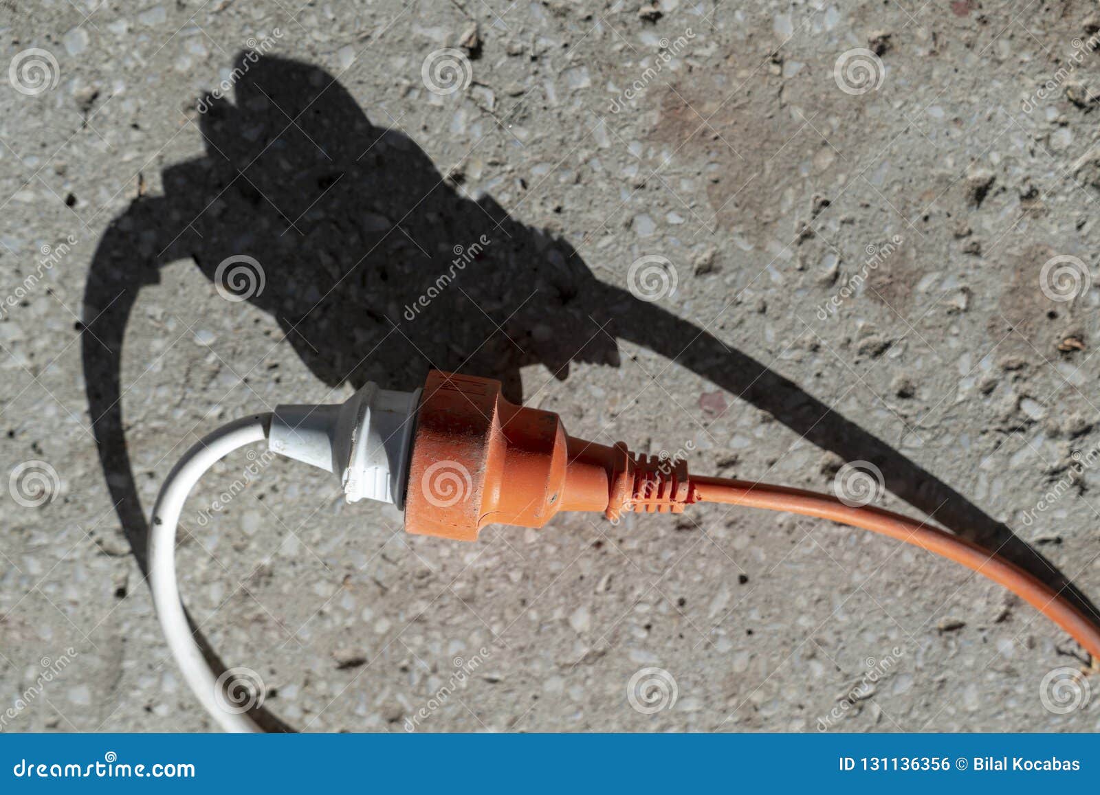 Extension Cable and Plug with Two Round Pins, Stock Photo Image of