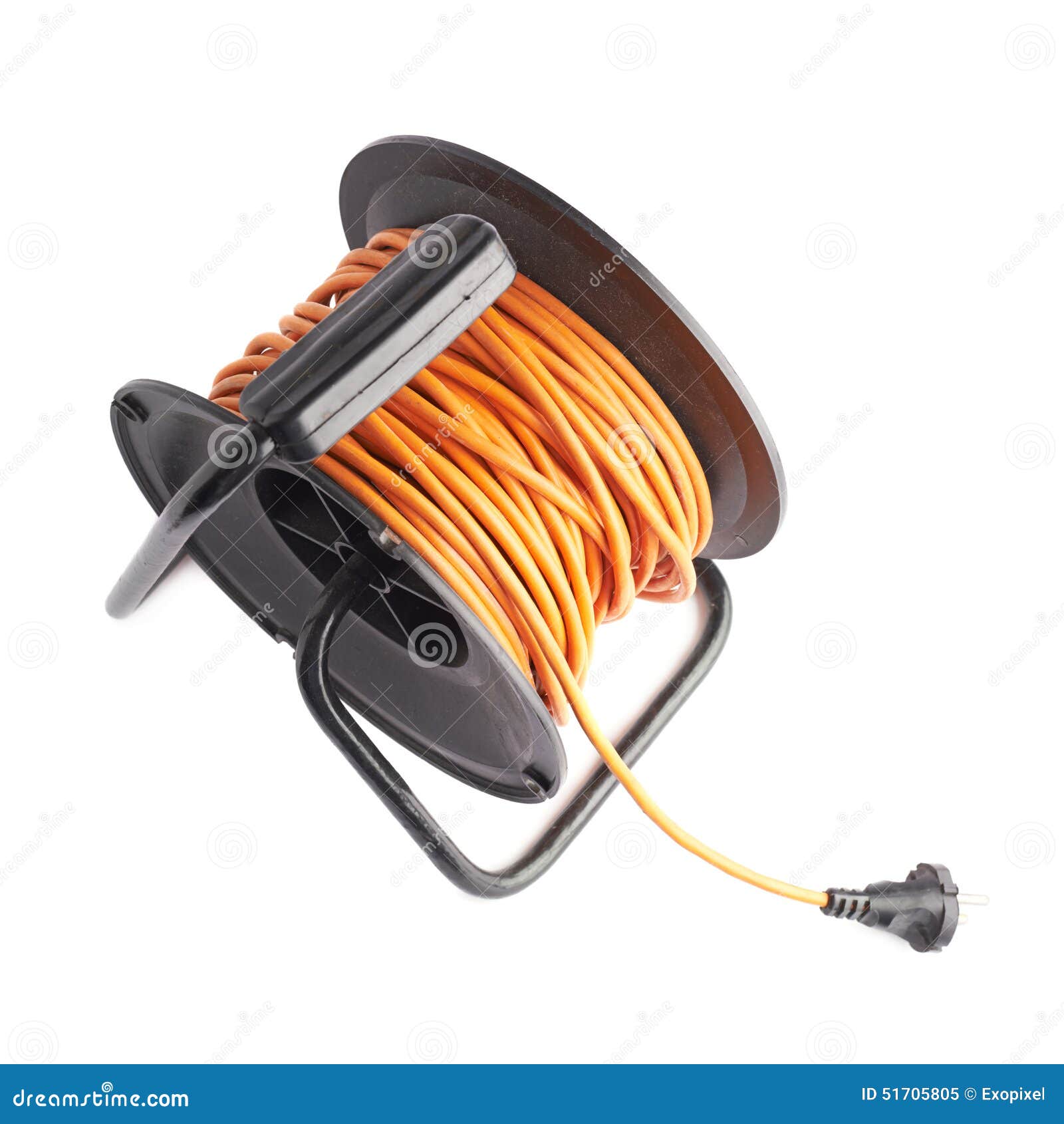 Extension cord on the reel stock image. Image of circle - 51705805