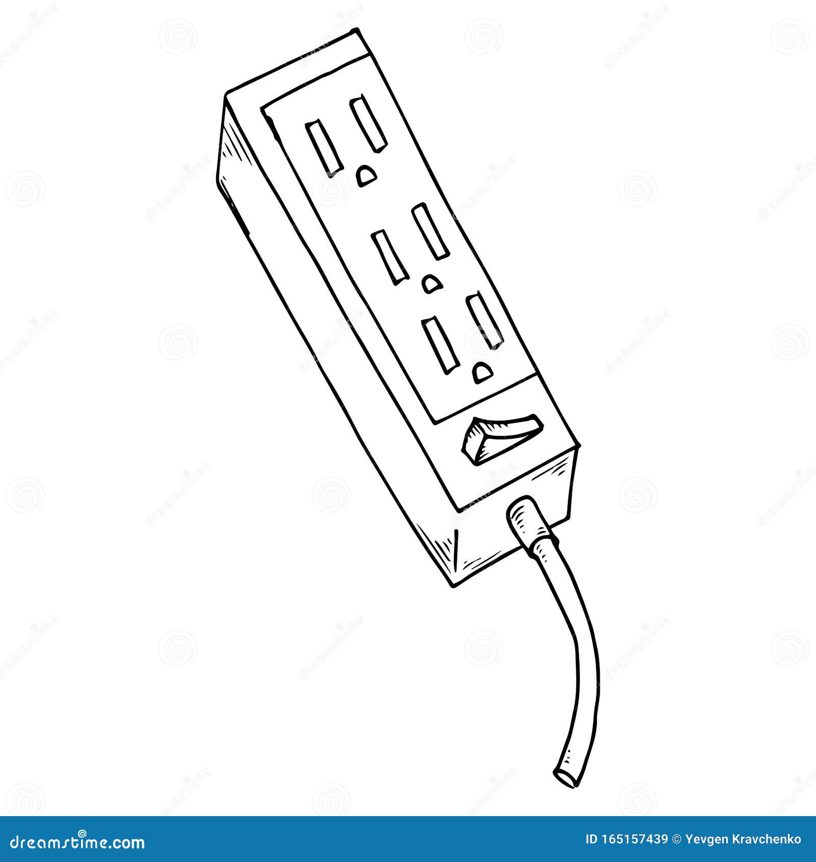 Extension Cord. Vector of an Electrical Extension Cord. Hand Drawn  Extension Stock Illustration - Illustration of power, device: 165157439