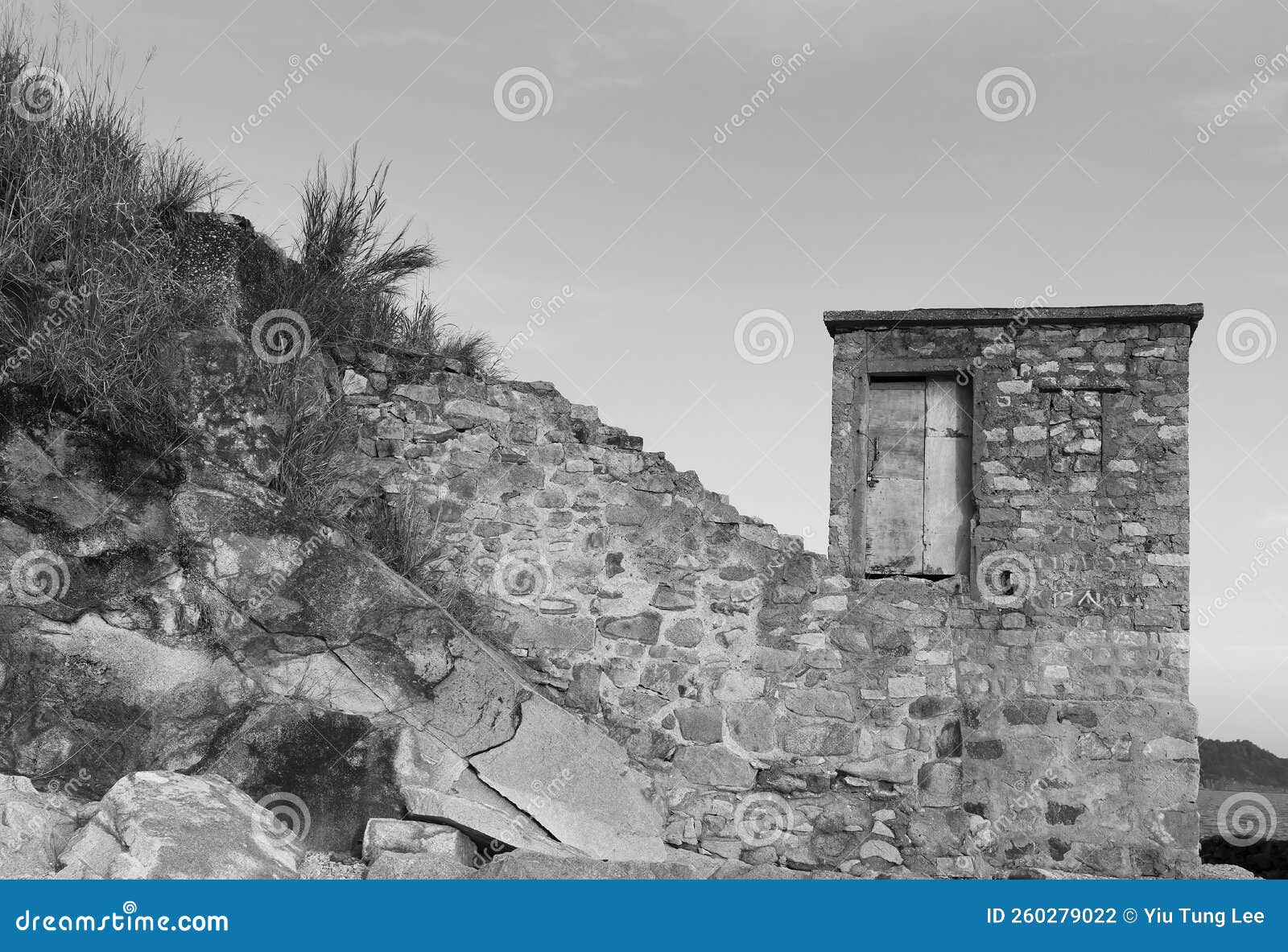 Exterior of Abandoned Stone House in Hong Kong Stock Photo - Image of