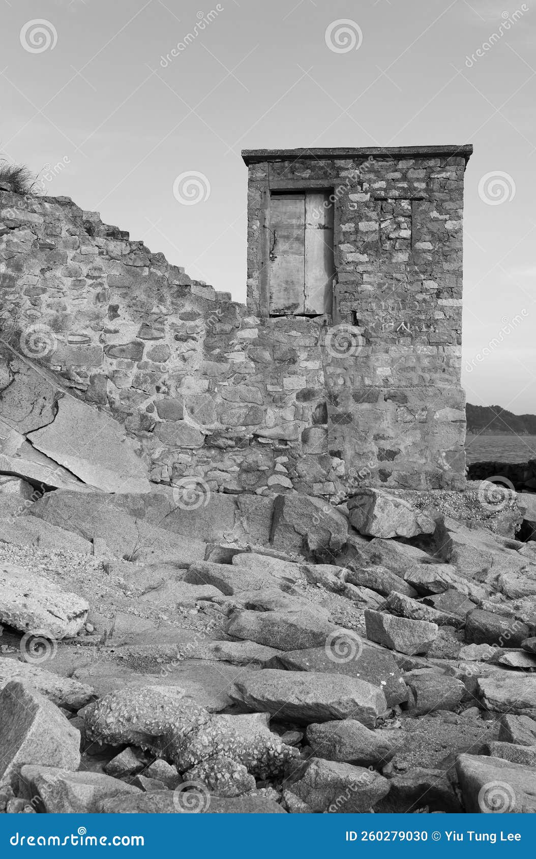 Exterior of Abandoned Stone House in Hong Kong Stock Photo - Image of