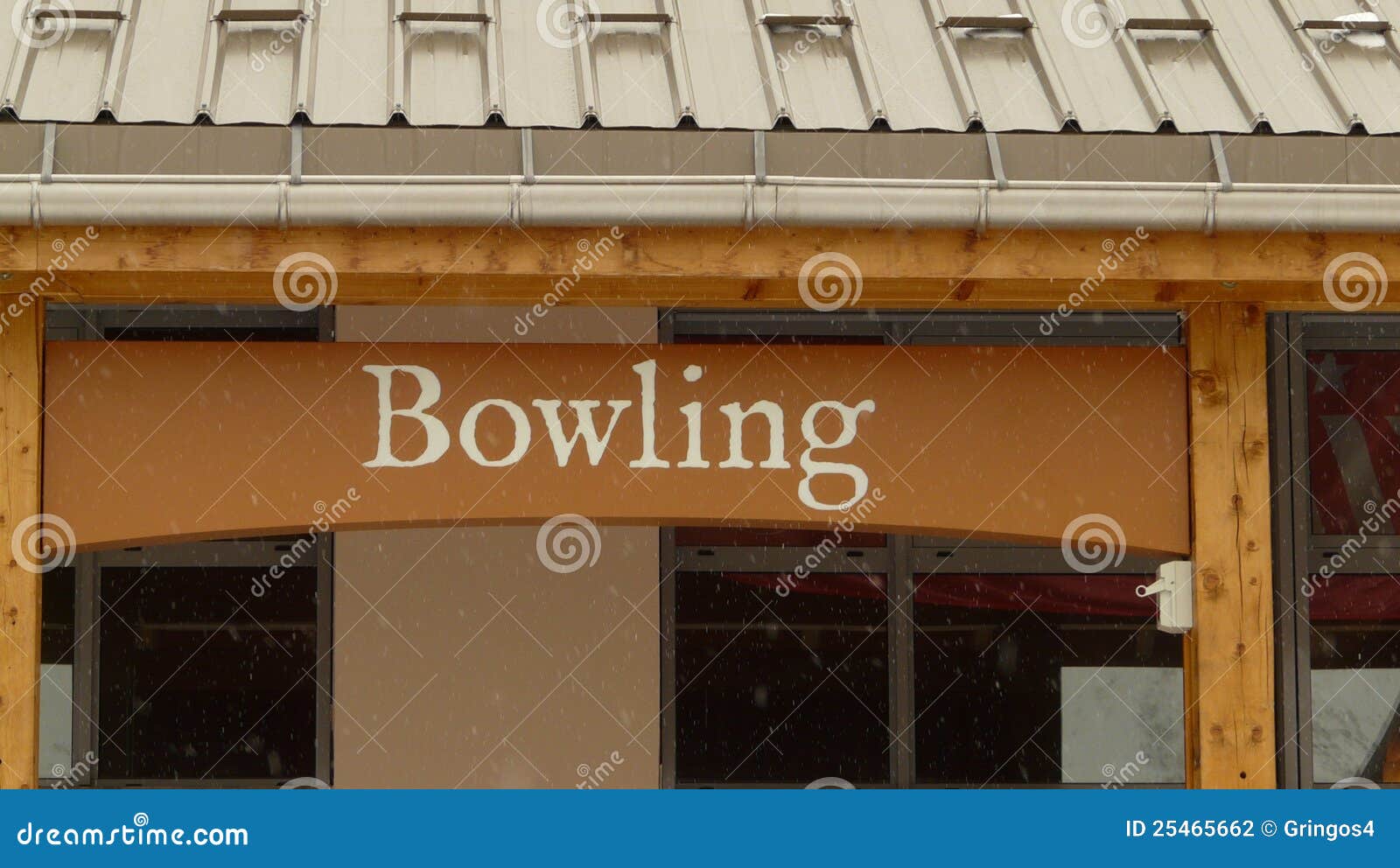 The Exterior of a Bowling Alley Stock Photo Image of wood, sport