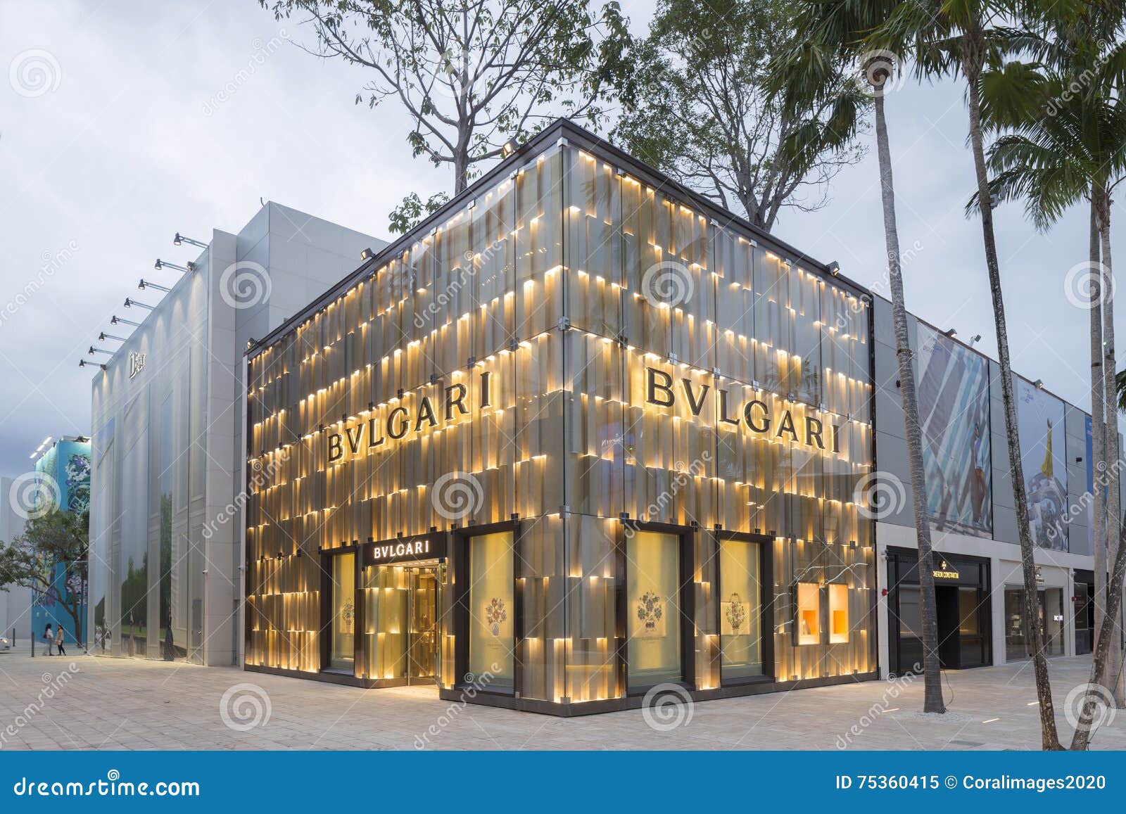 Exterior of Fendi Shop in Midtown Miami Editorial Stock Photo