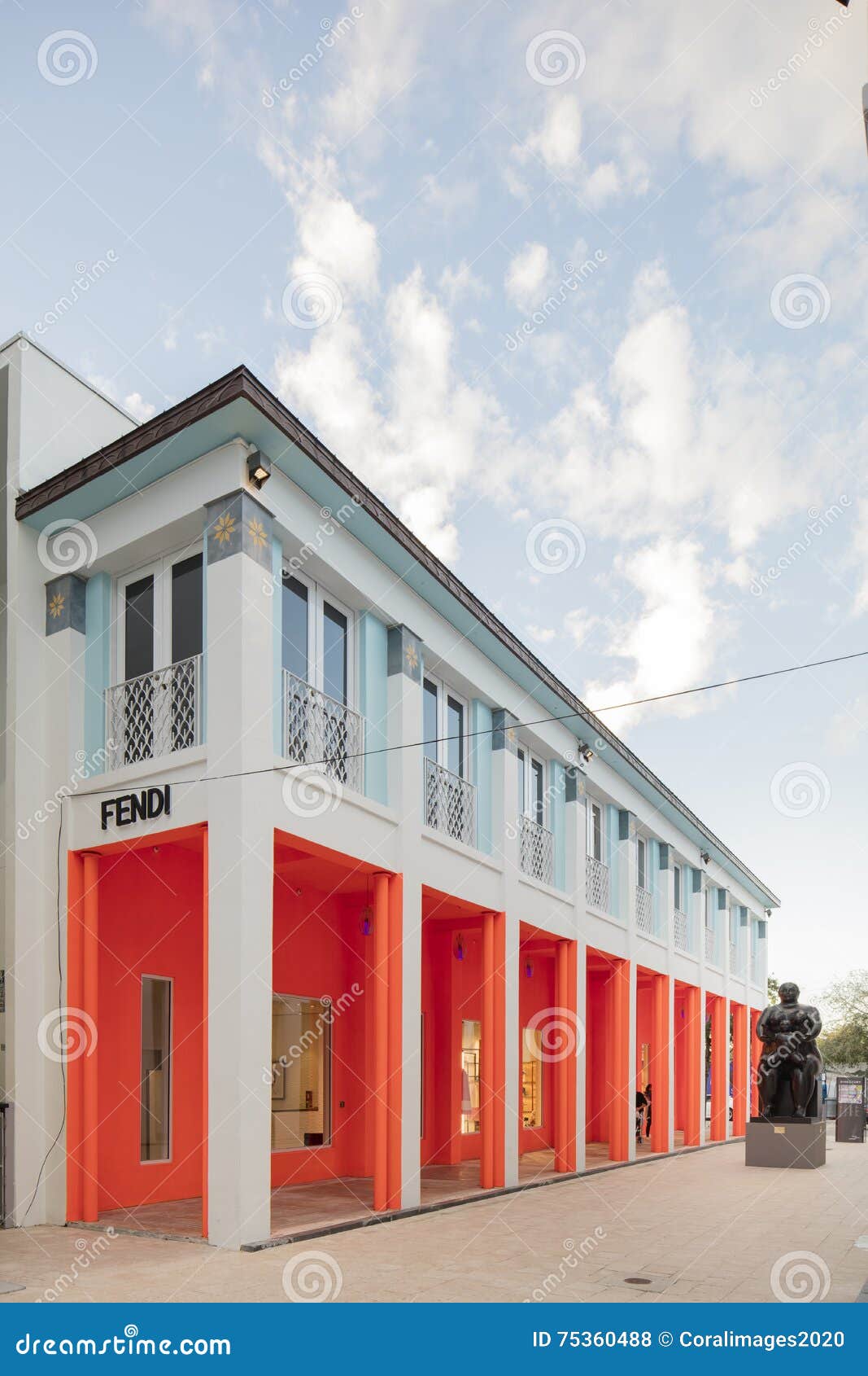 Exterior of Fendi Shop in Midtown Miami Editorial Stock Photo