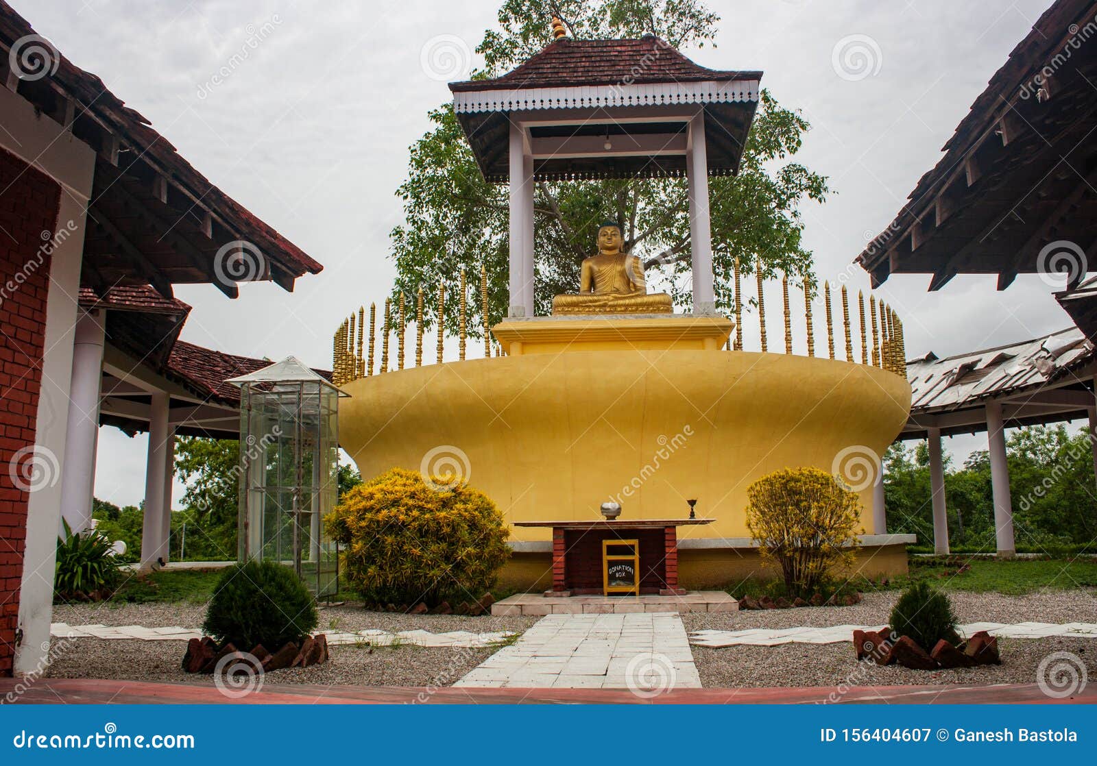 Exterior and Interior of Srilankan Monastery, Lumbini, Nepal Stock ...