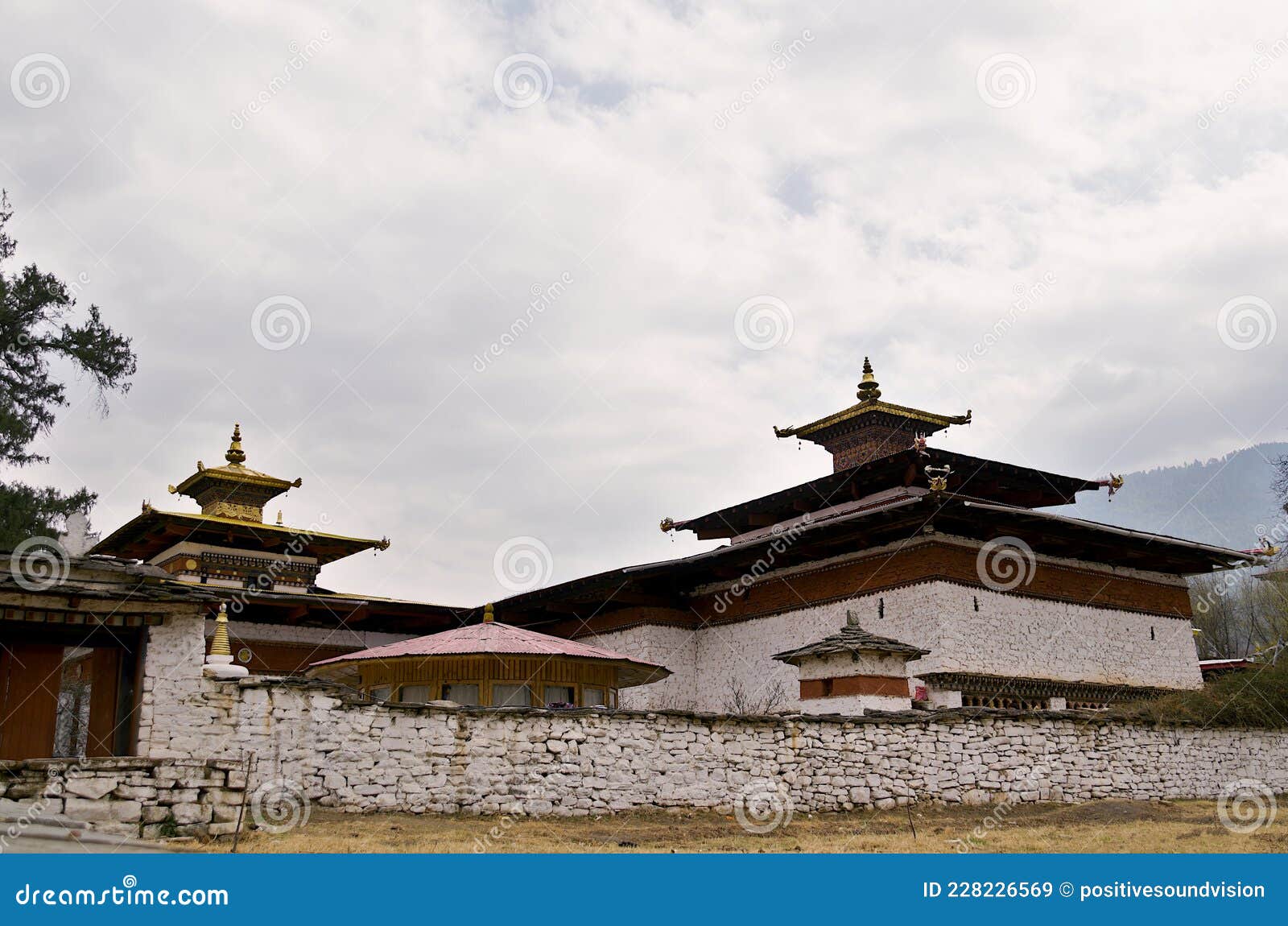 exterior of kyichu lhakhang, a seventh-century buddhist monastery revered as one of the most important sites of worship in bhutan
