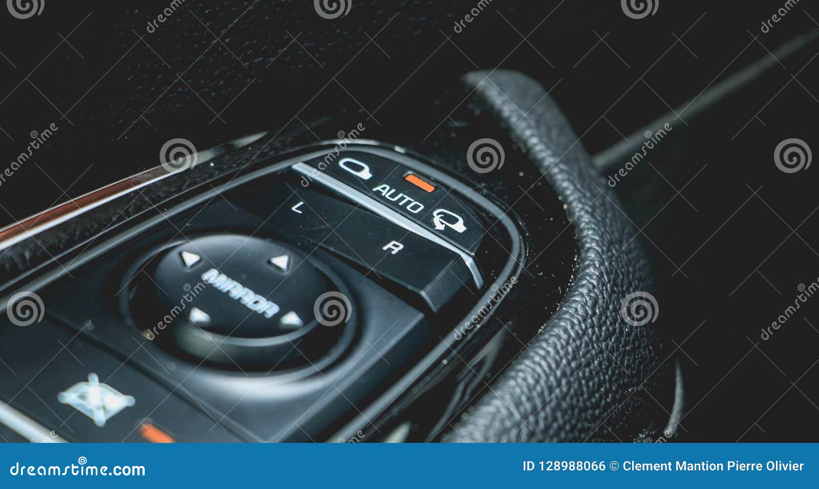 Exterior Mirror Control Knob in a Modern Car Stock Photo Image of