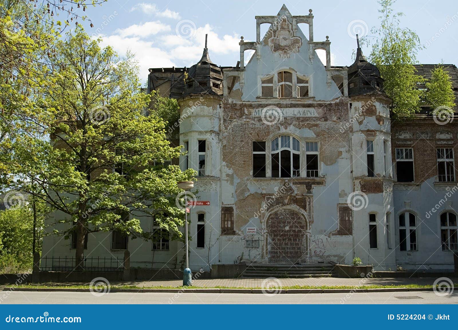 Exterior of old bath house stock photo. Image of teplice 5224204