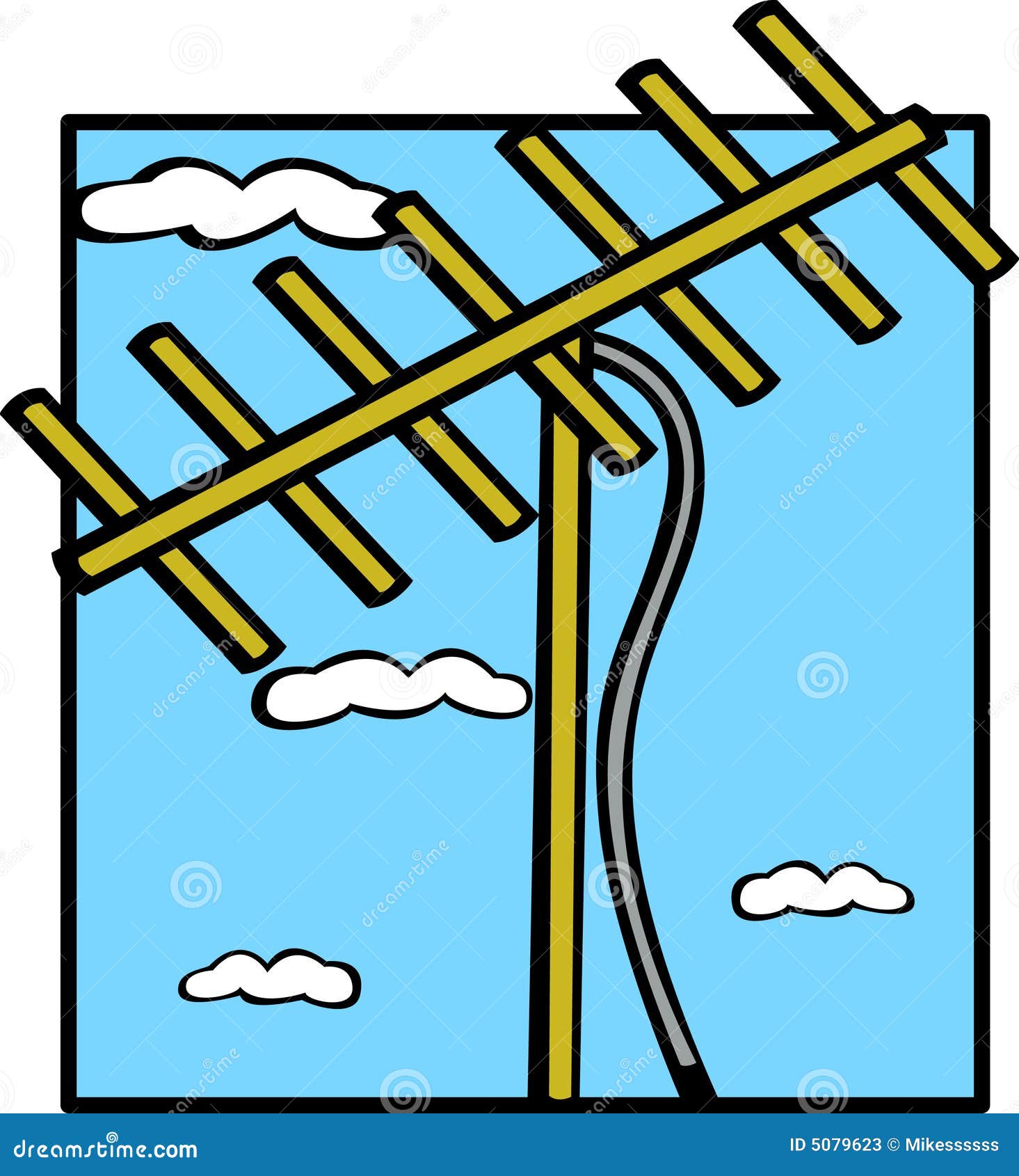 Exterior Television Antenna Vector Illustration Stock Vector