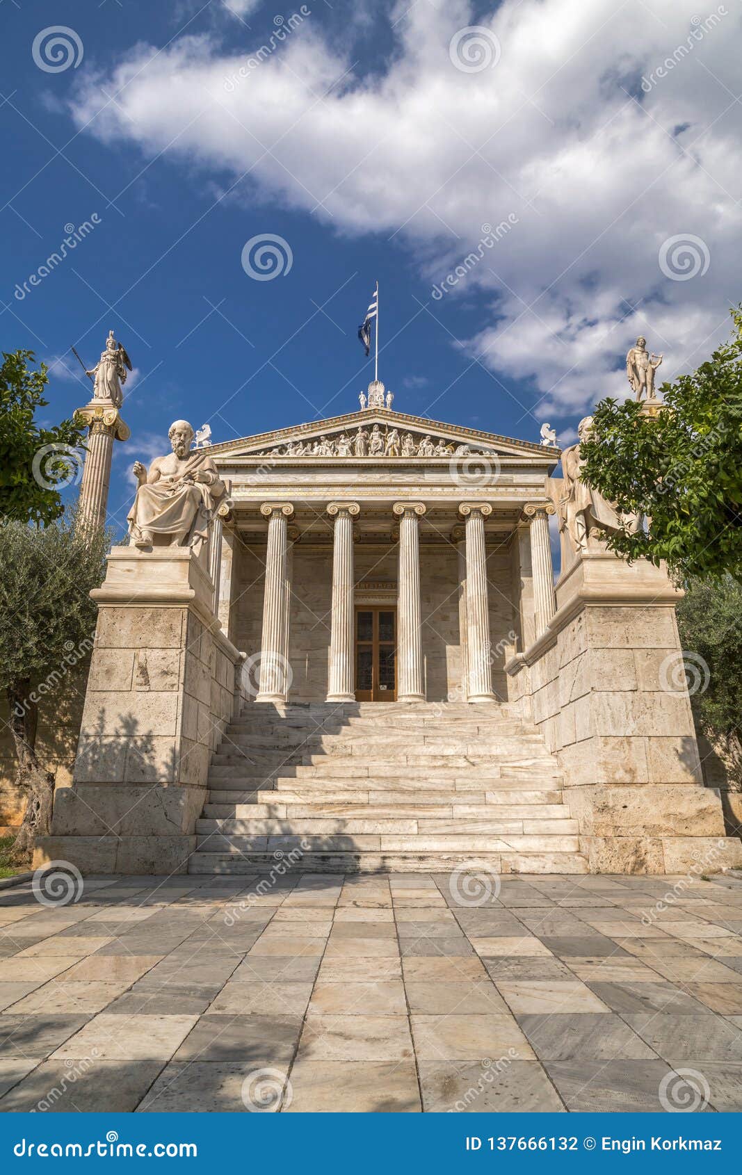 Exterior View Of The Academy Of Athens, Greece Stock Photo - Image of ...