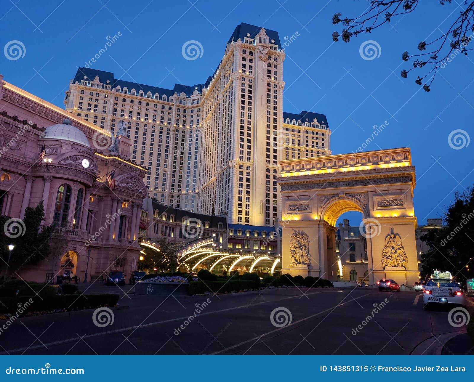 Exterior View of the Paris Hotel in the City of Las Vegas, Nevada
