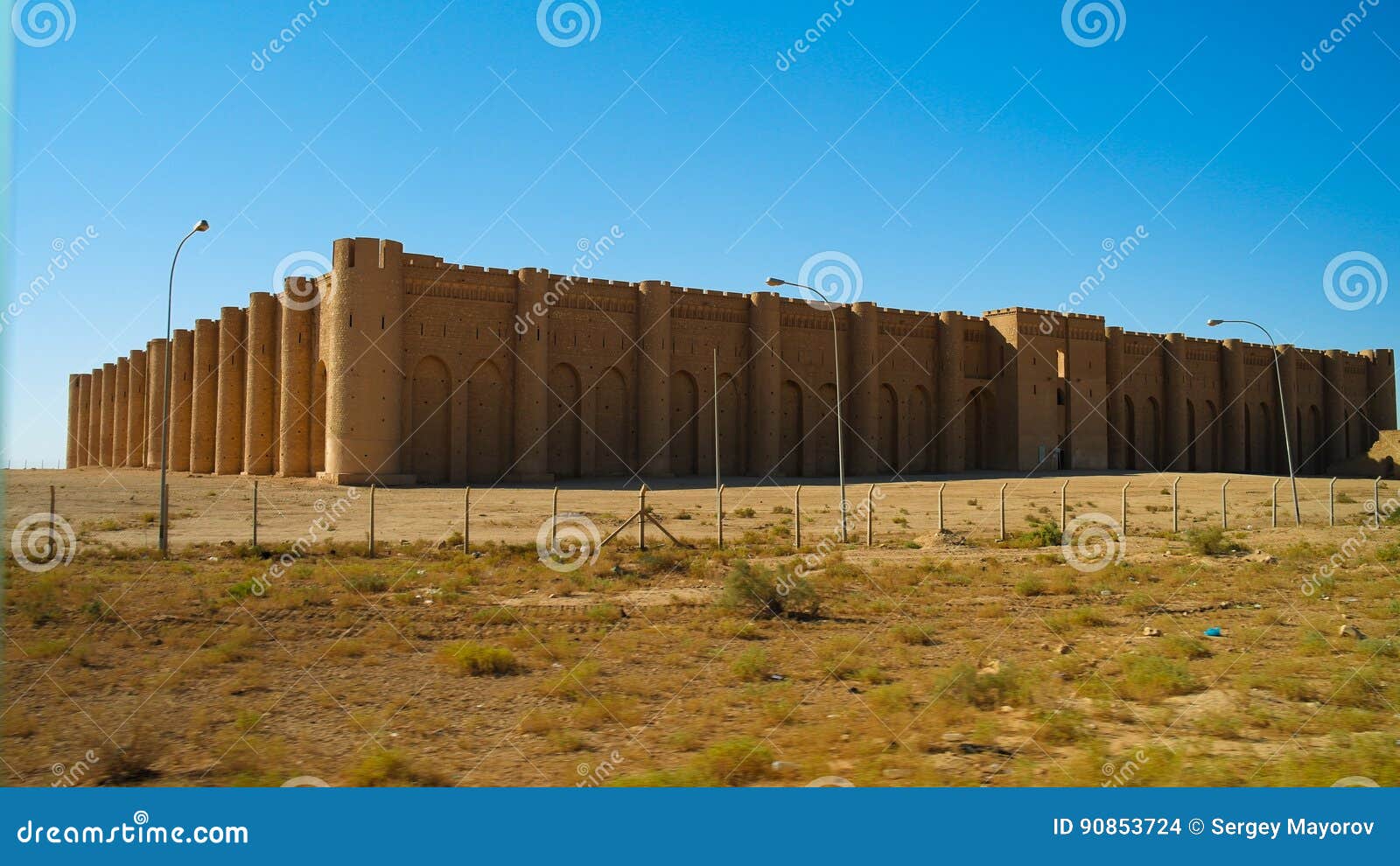exterior view to al-ukhaidir fortress aka abbasid palace of ukhaider near karbala iraq