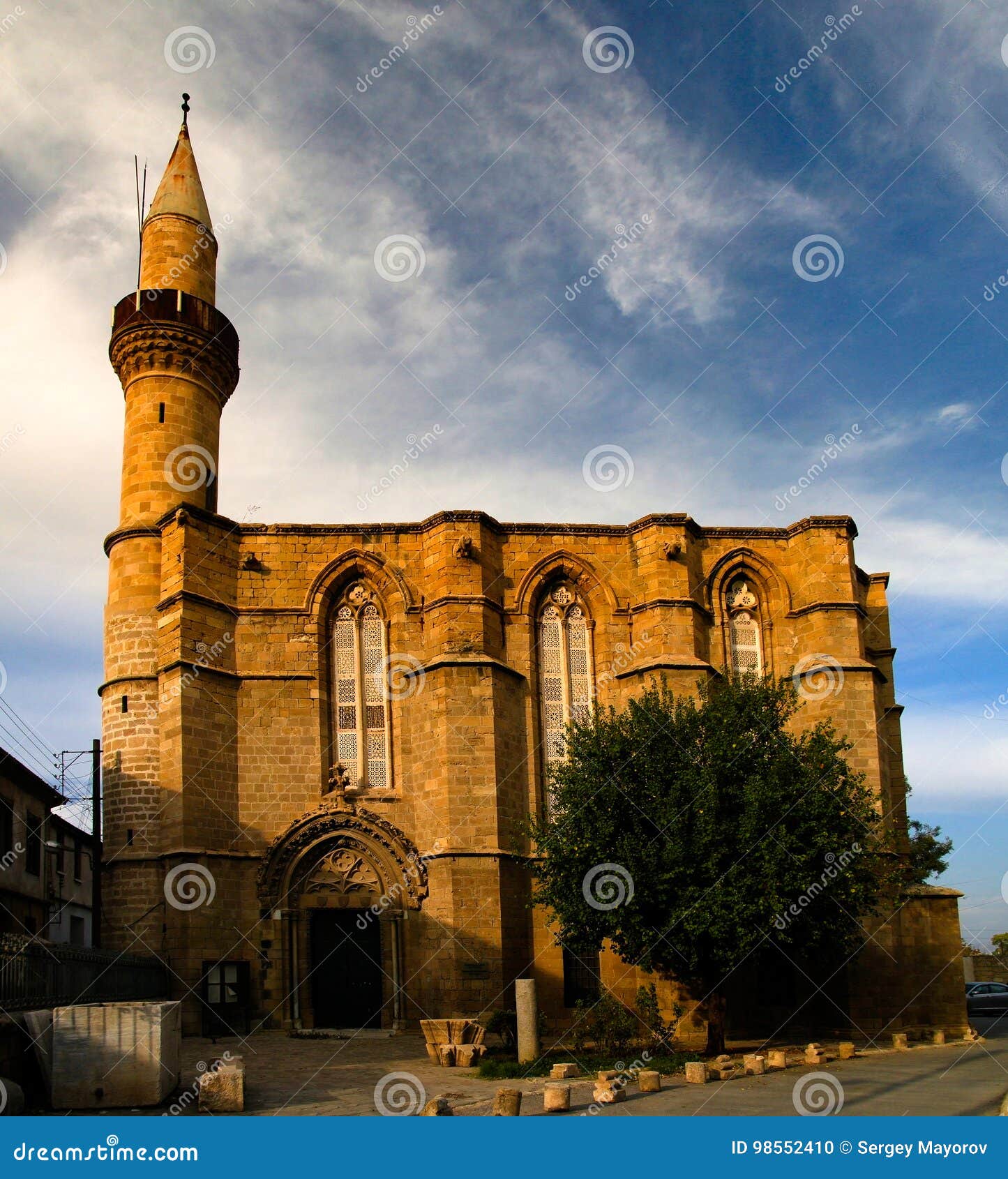 exterior view to haydarpasa cami mosque, lefcosa, cyprus