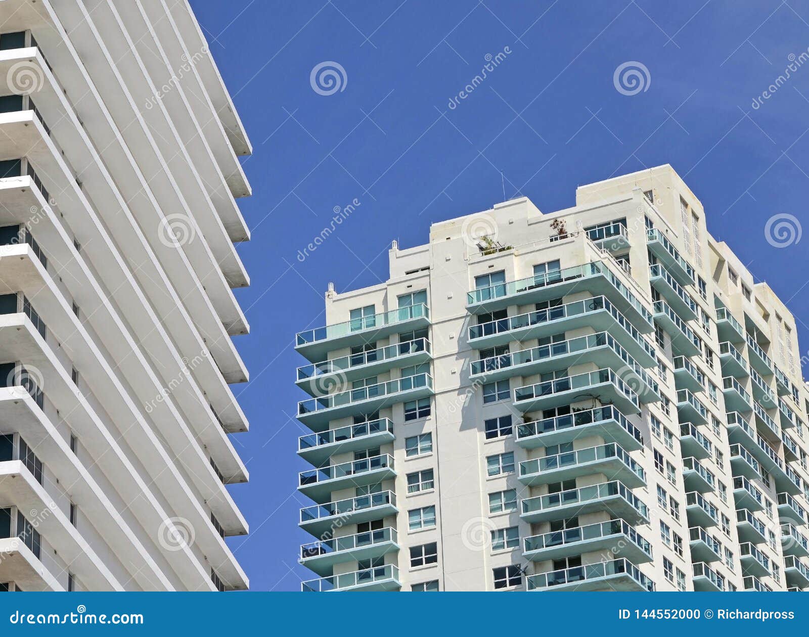 exteriors of  luxury condominium towers in miami beach,florida