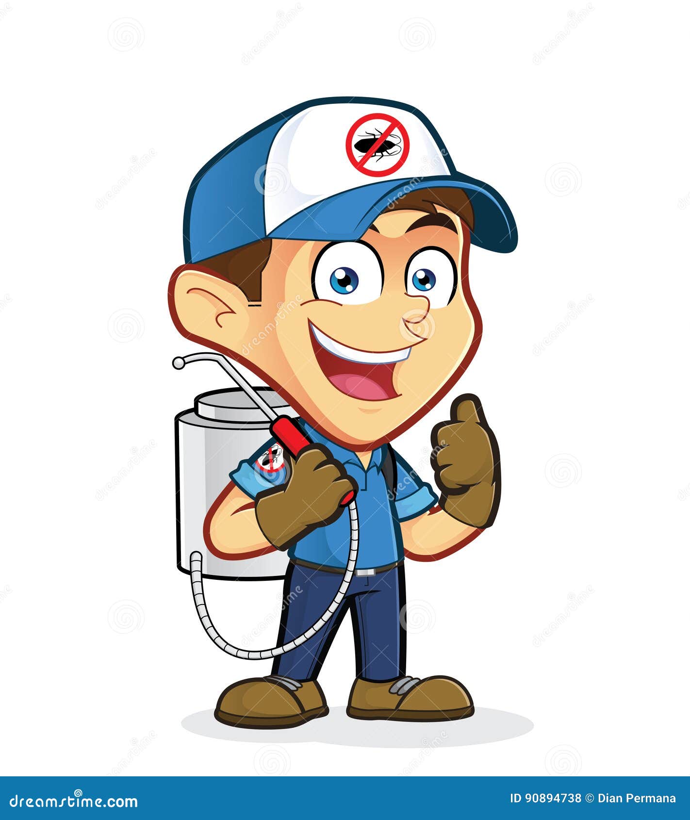 Animated Exterminator Character Sprites Stock Vector