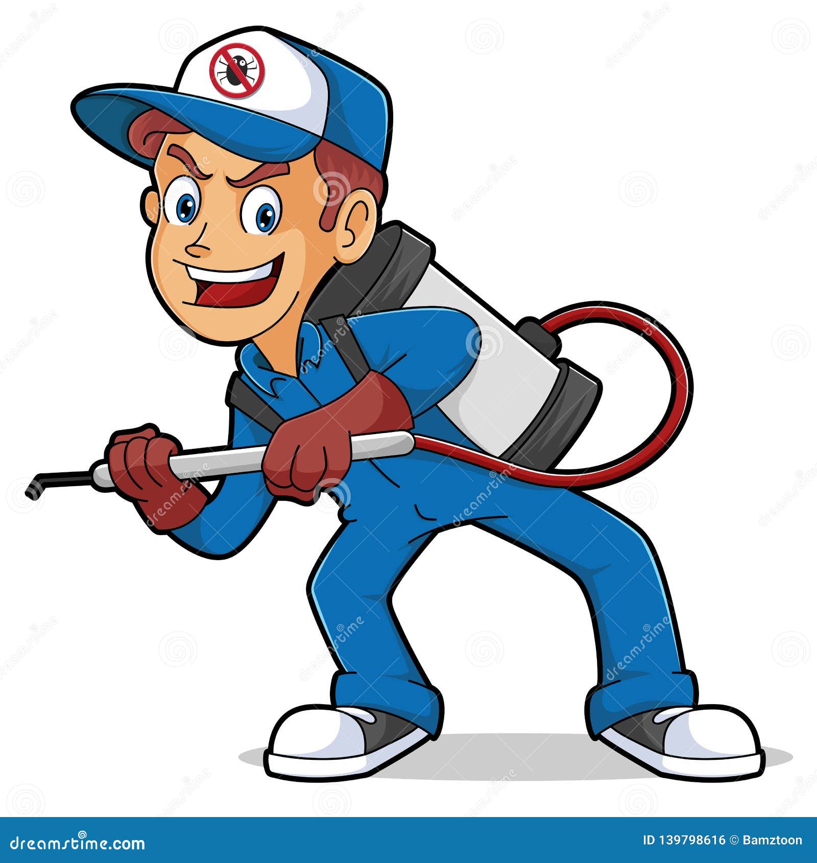 Animated Exterminator Character Sprites Stock Vector