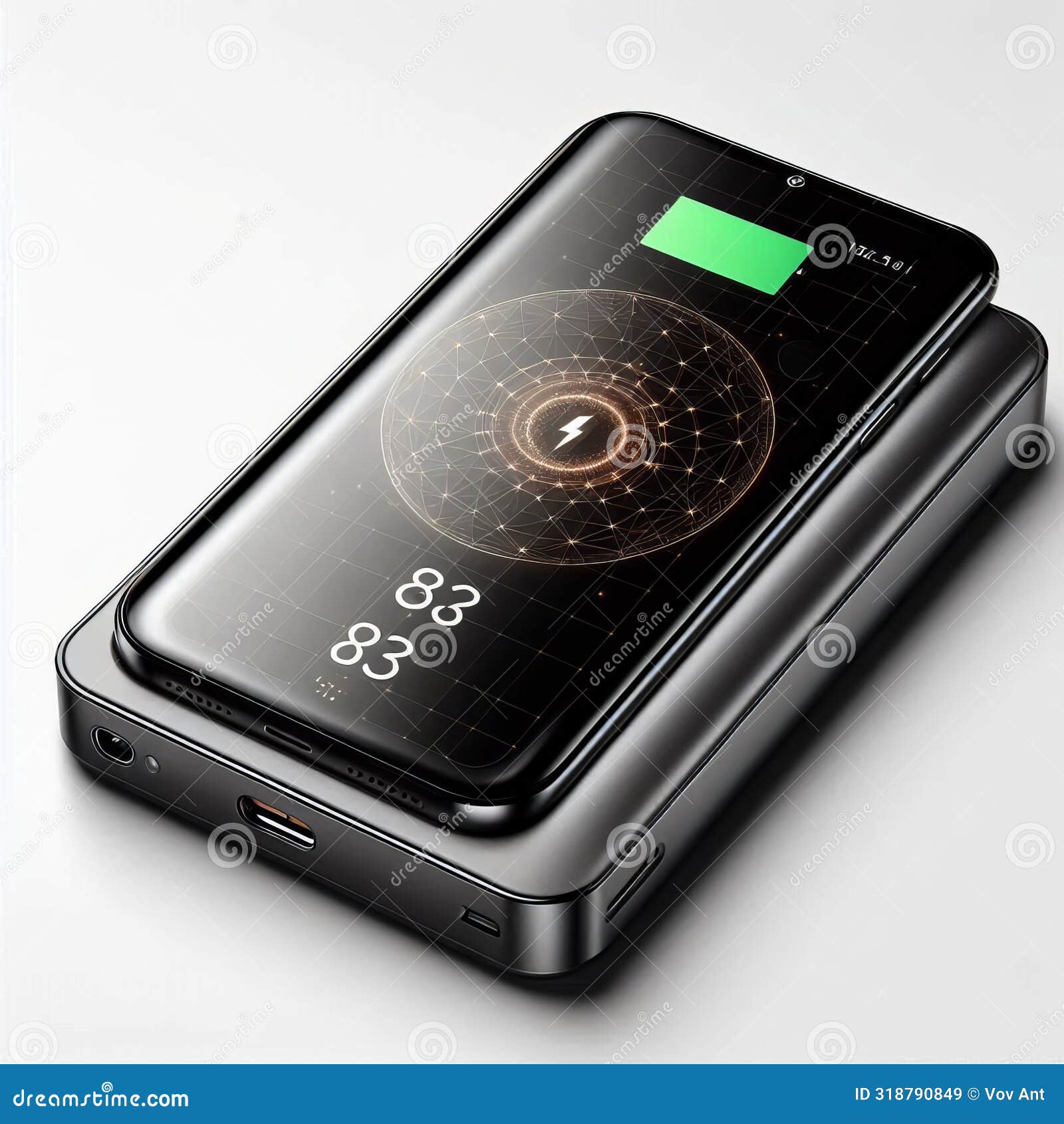 external battery case with a flat form factor and wireless char