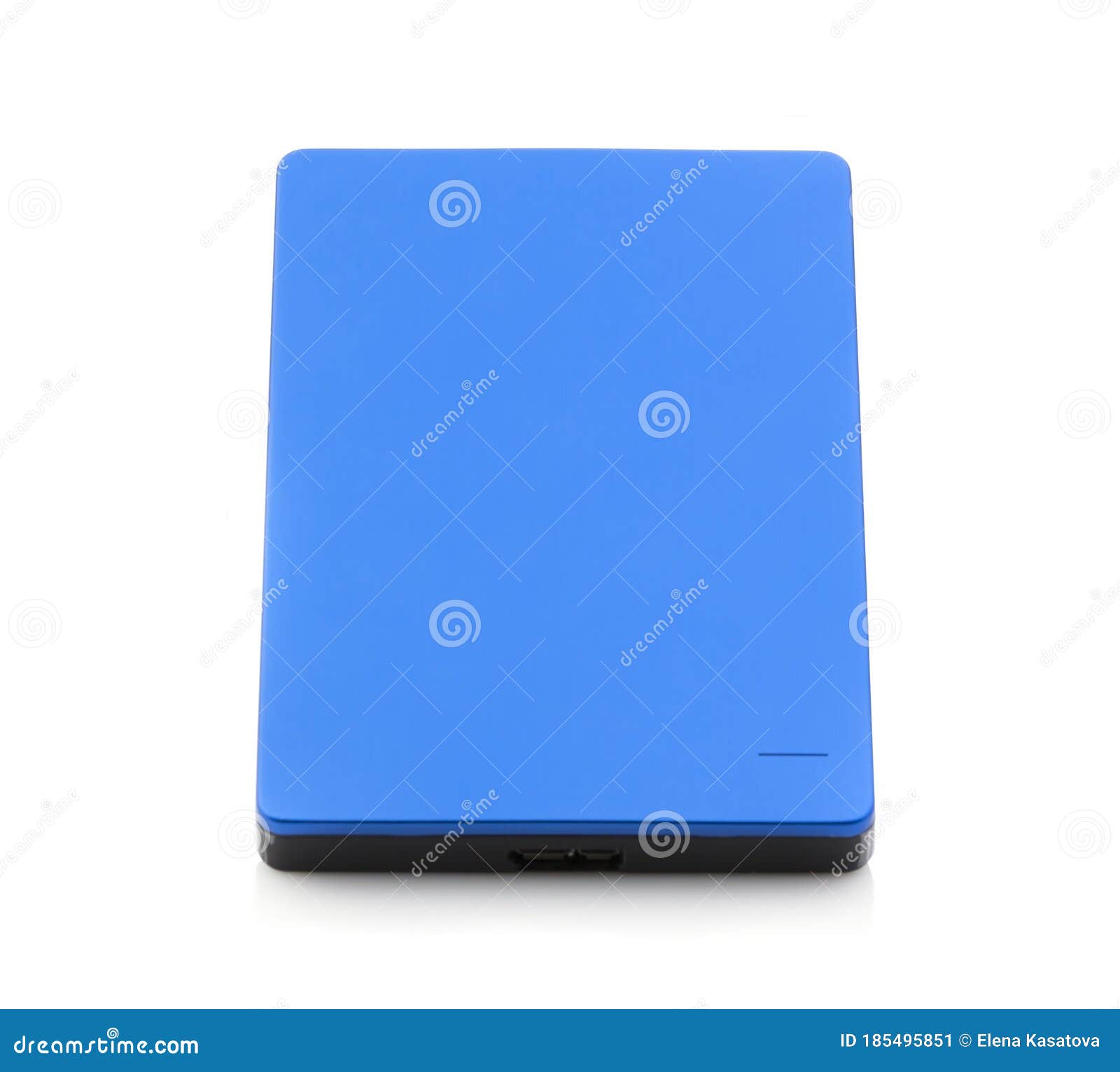 External Hard Drive in Blue on a White Background Stock Image Image