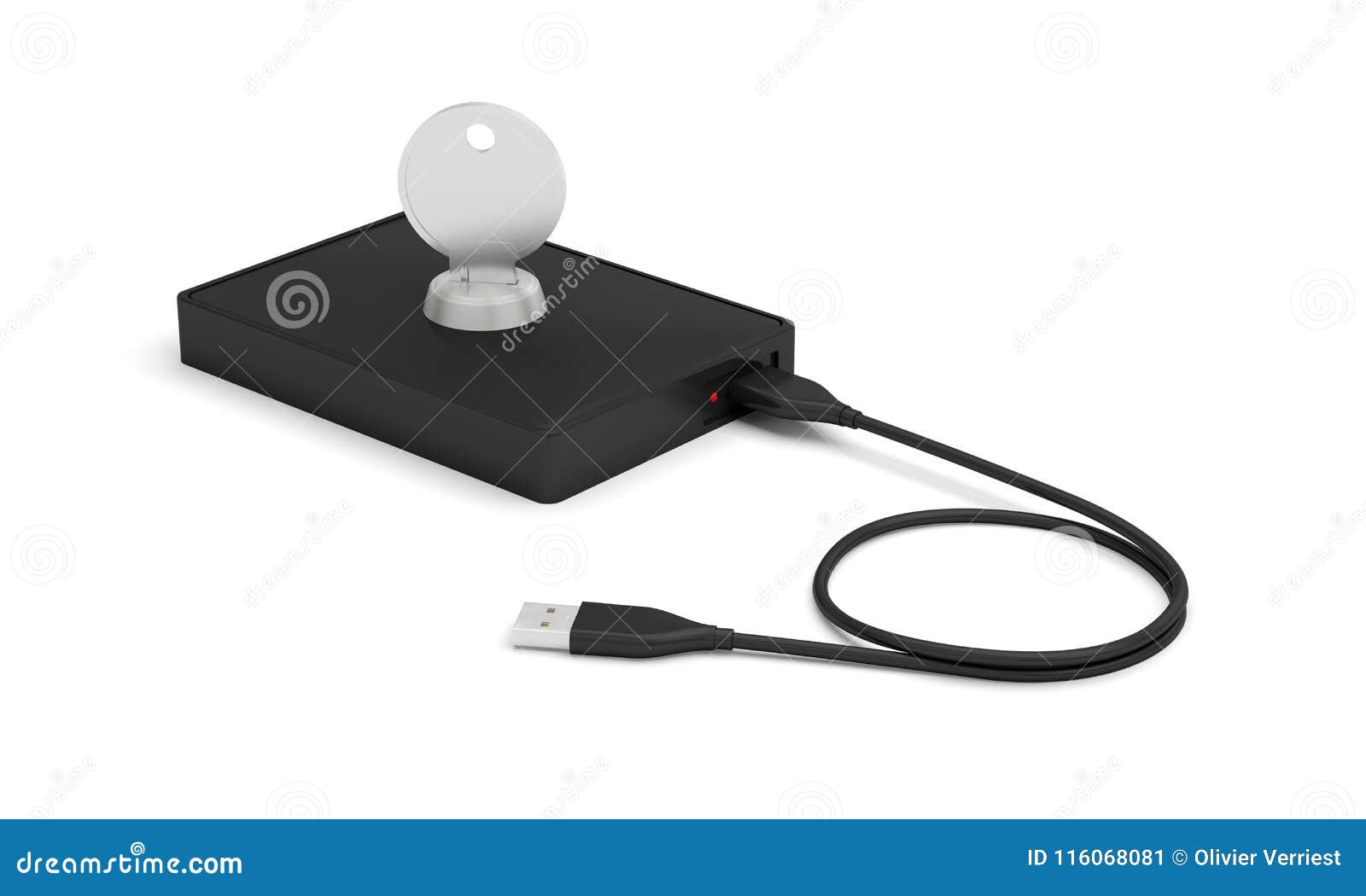 External Hard Drive Security Key Stock Illustration Illustration of