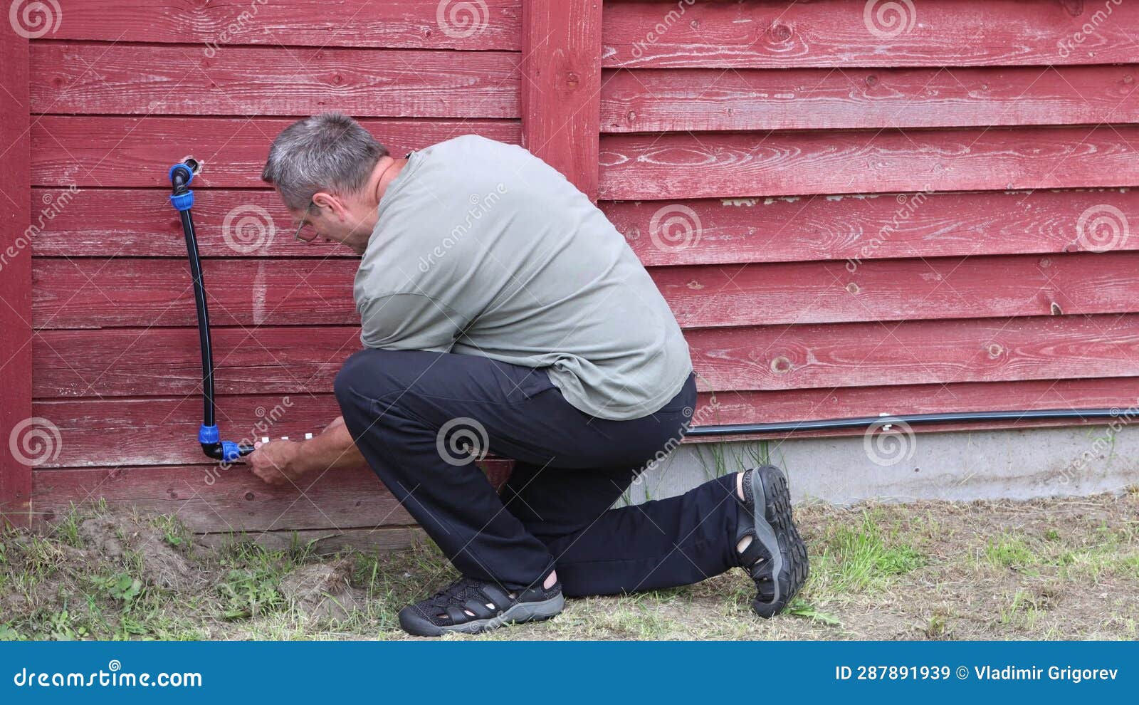 Installation of an External Water Supply Using Elbow Fittings with