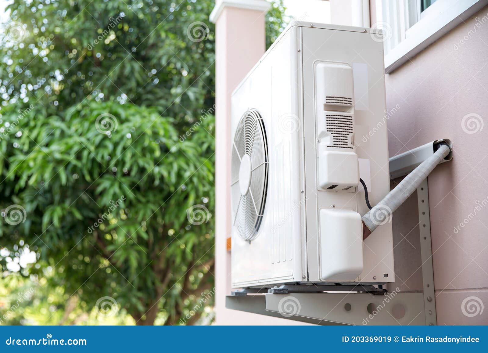 External Split Wall Air Conditioner Compressor Unit Stock Image Image
