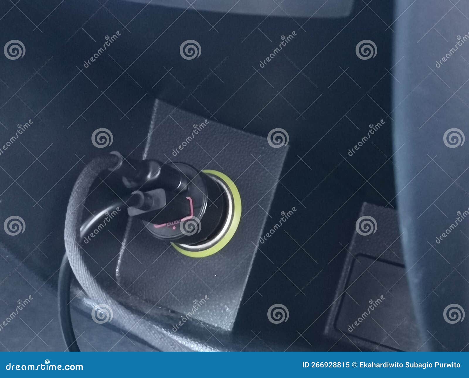 External USB Port with Cigarette Lighter in a Car. Stock Image Image