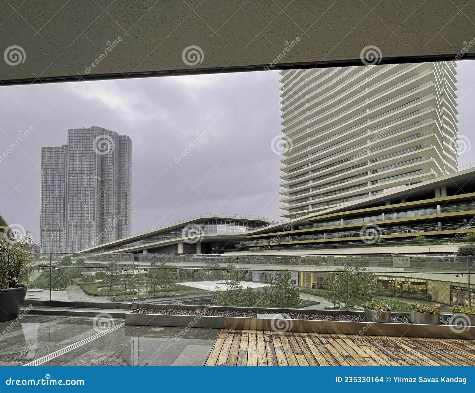 External View from Zorlu Shopping Mall on a Rainy Day in Istanbul