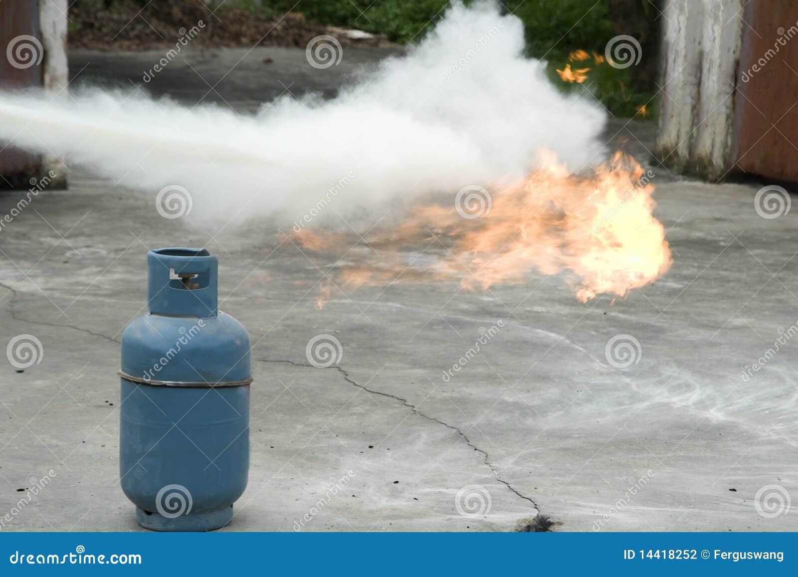 Extinguish a fire stock photo. Image of safety, installing 14418252