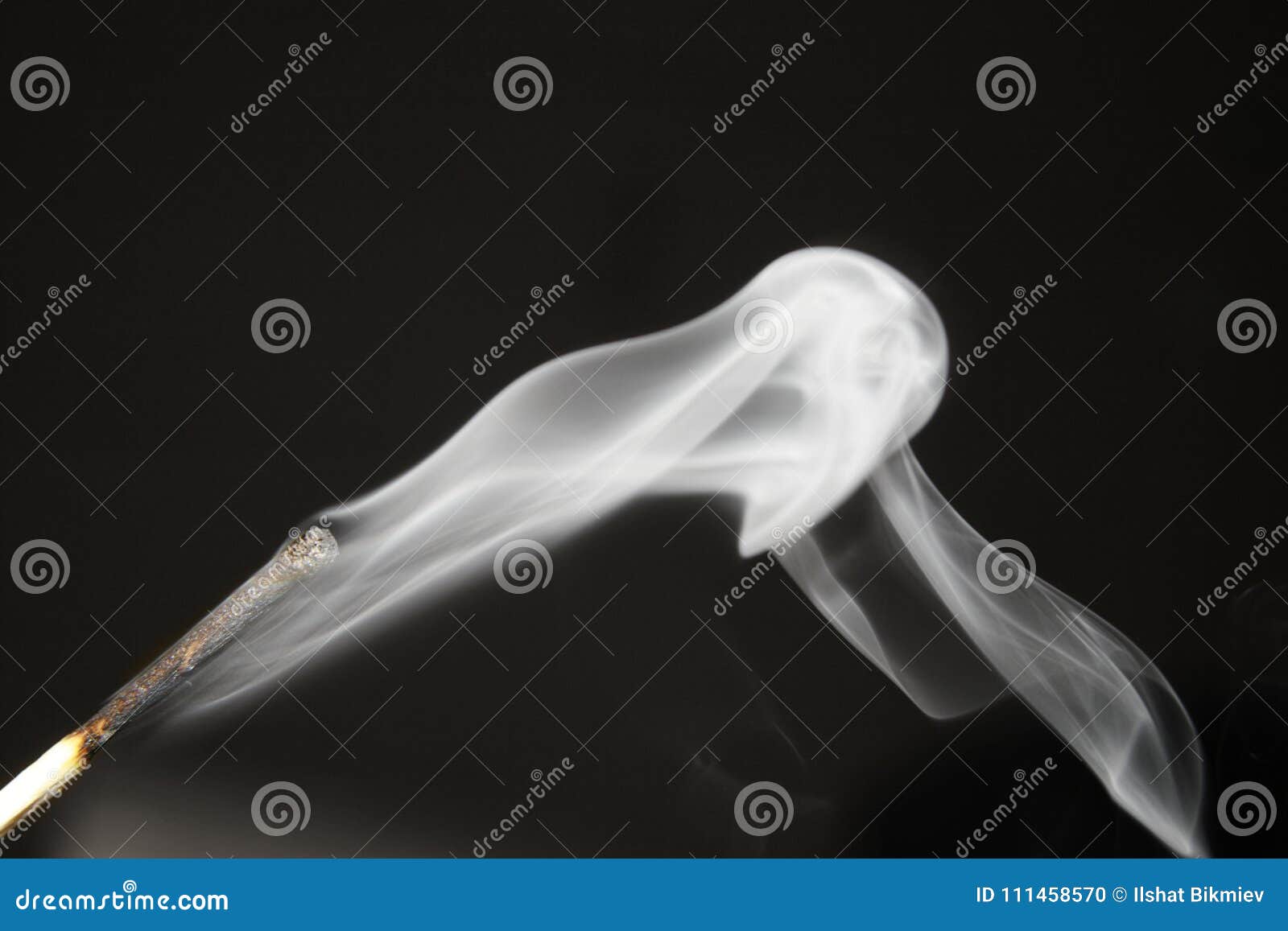 Extinguished Match with Smoke Stock Photo - Image of black, fume: 111458570