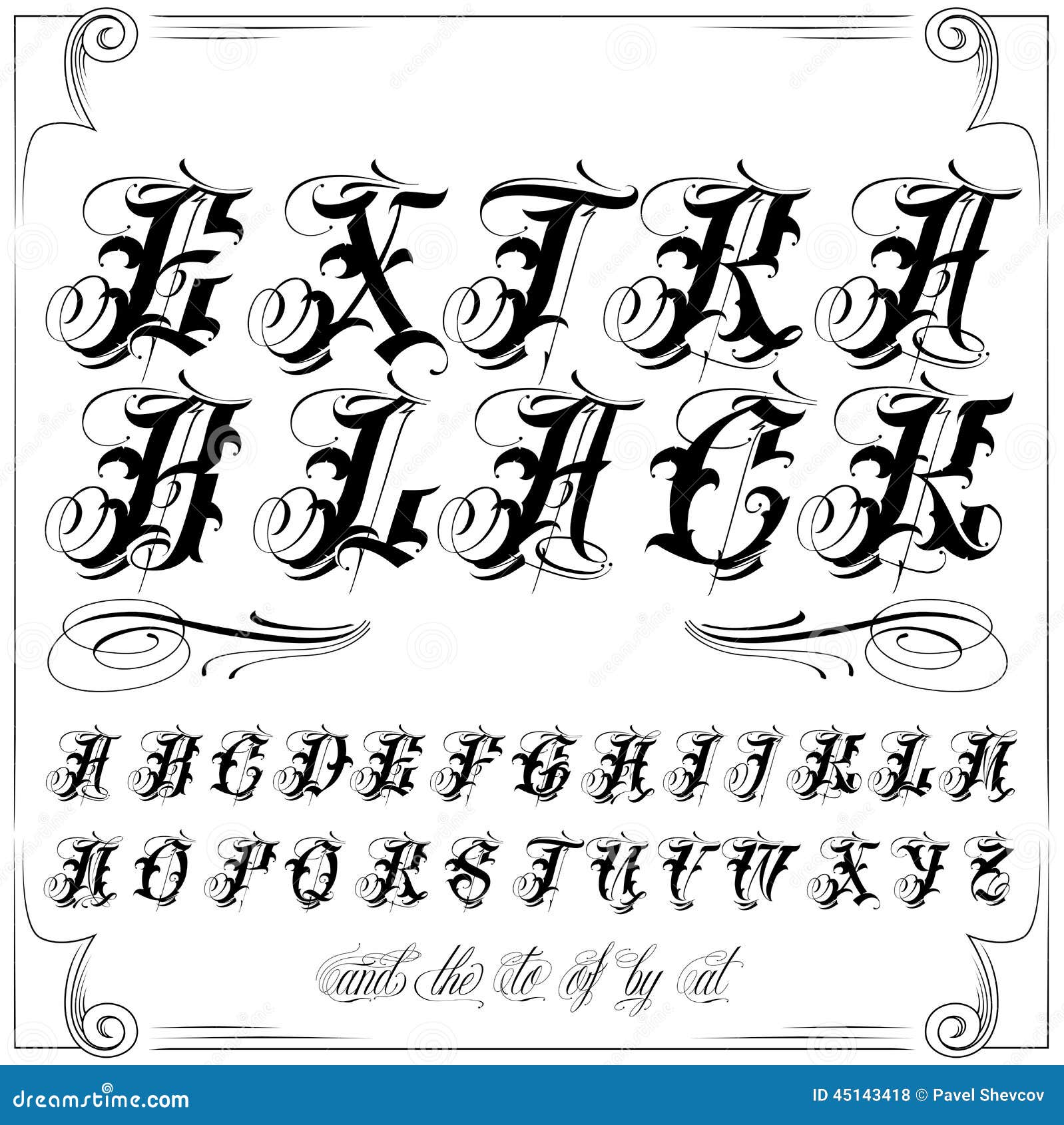 Bold Tattoo Font Stock Illustration - Download Image Now - Tattoo,  Typescript, Handwriting - iStock