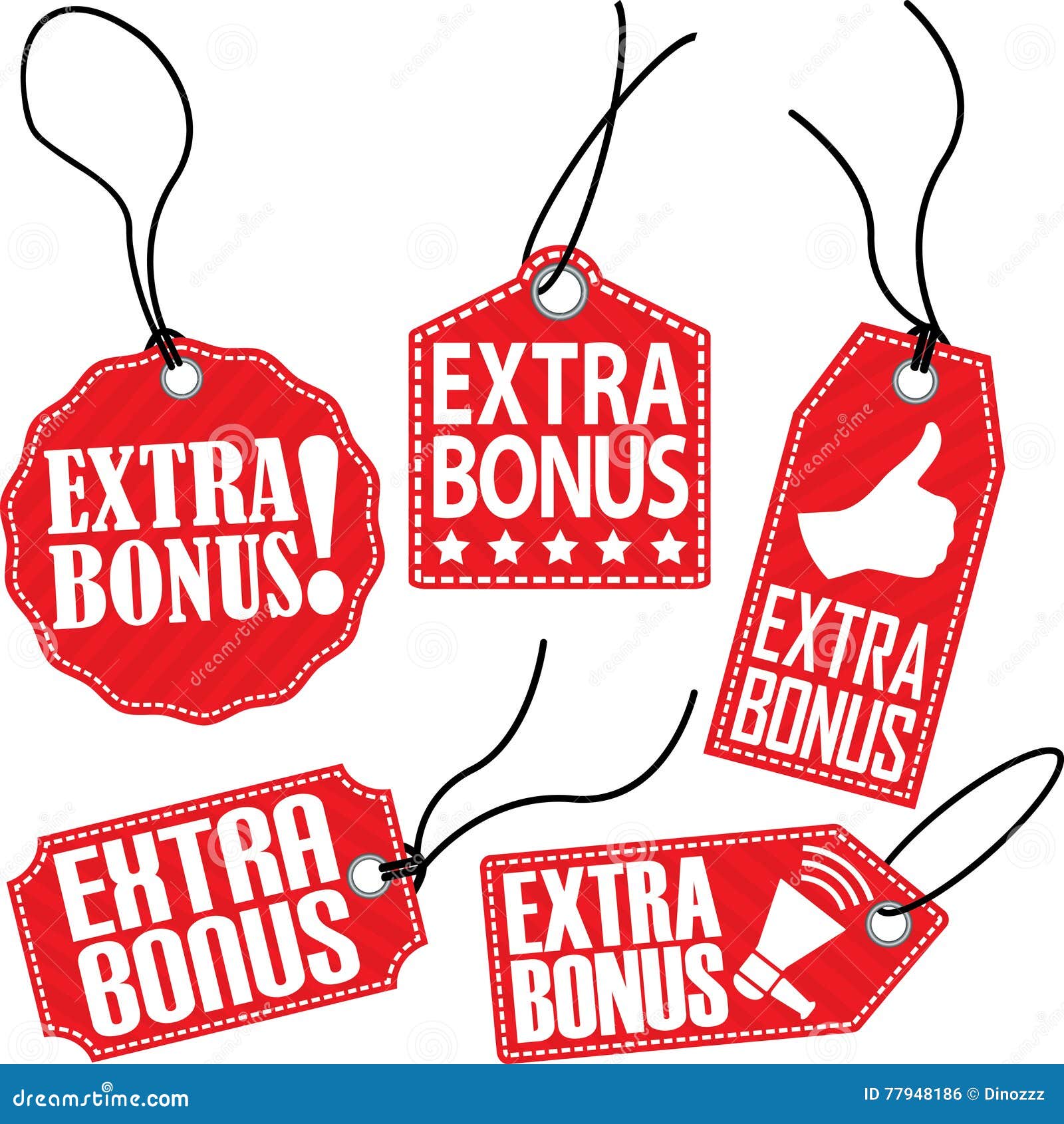 Extra Bonus Tag Set, Vector Illustration Stock Vector Illustration of