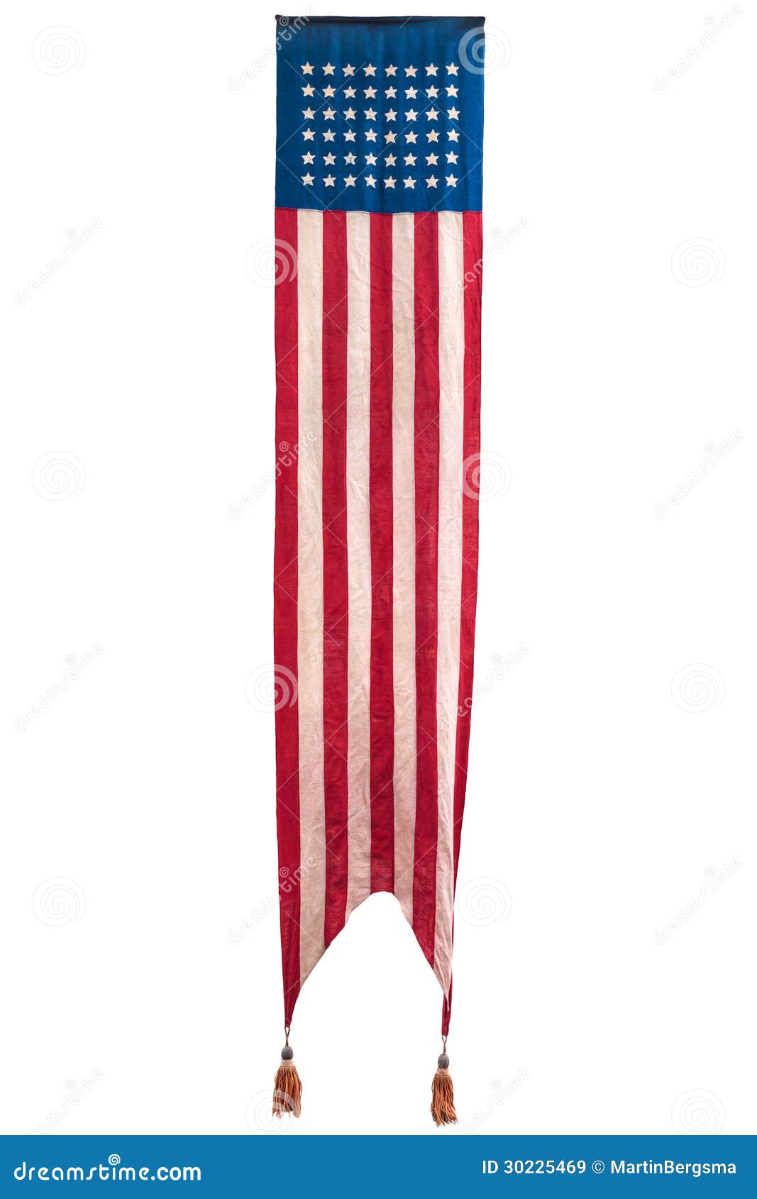 Flag Of The USA Isolated Over Dark Black Background. Memorial Day