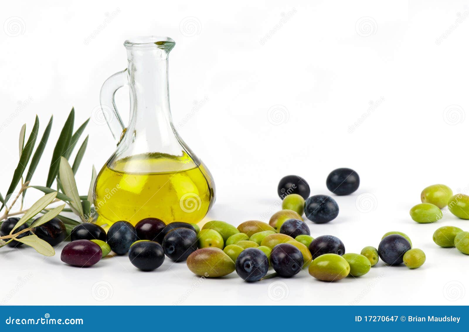 extra virgin olive oil with fresh olives.