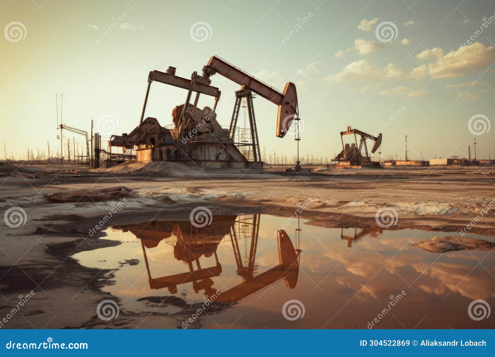 Extraction of Crude Oil from Underground. Oil Production Stock