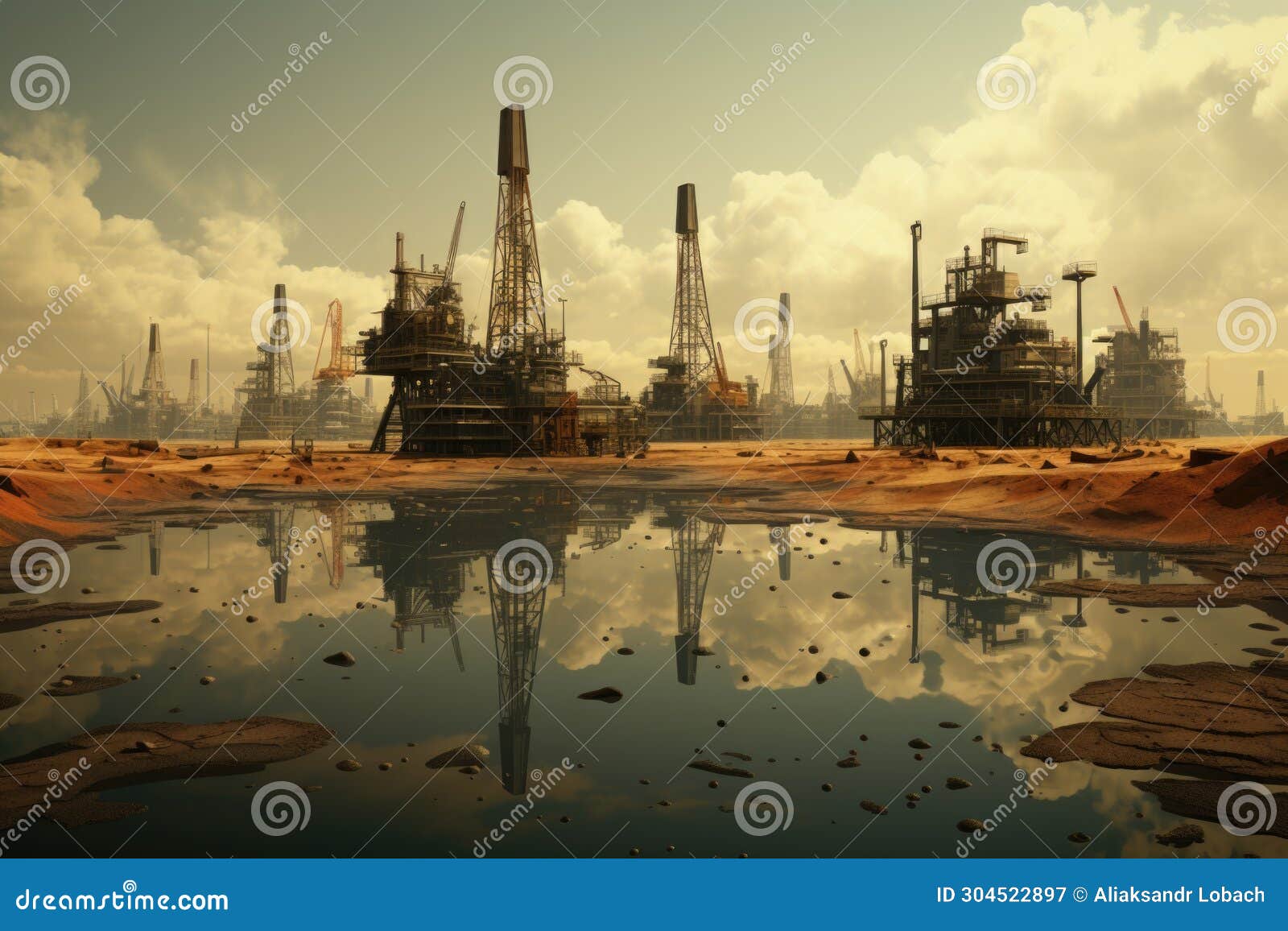 Extraction of Crude Oil from Underground. Oil Production Stock