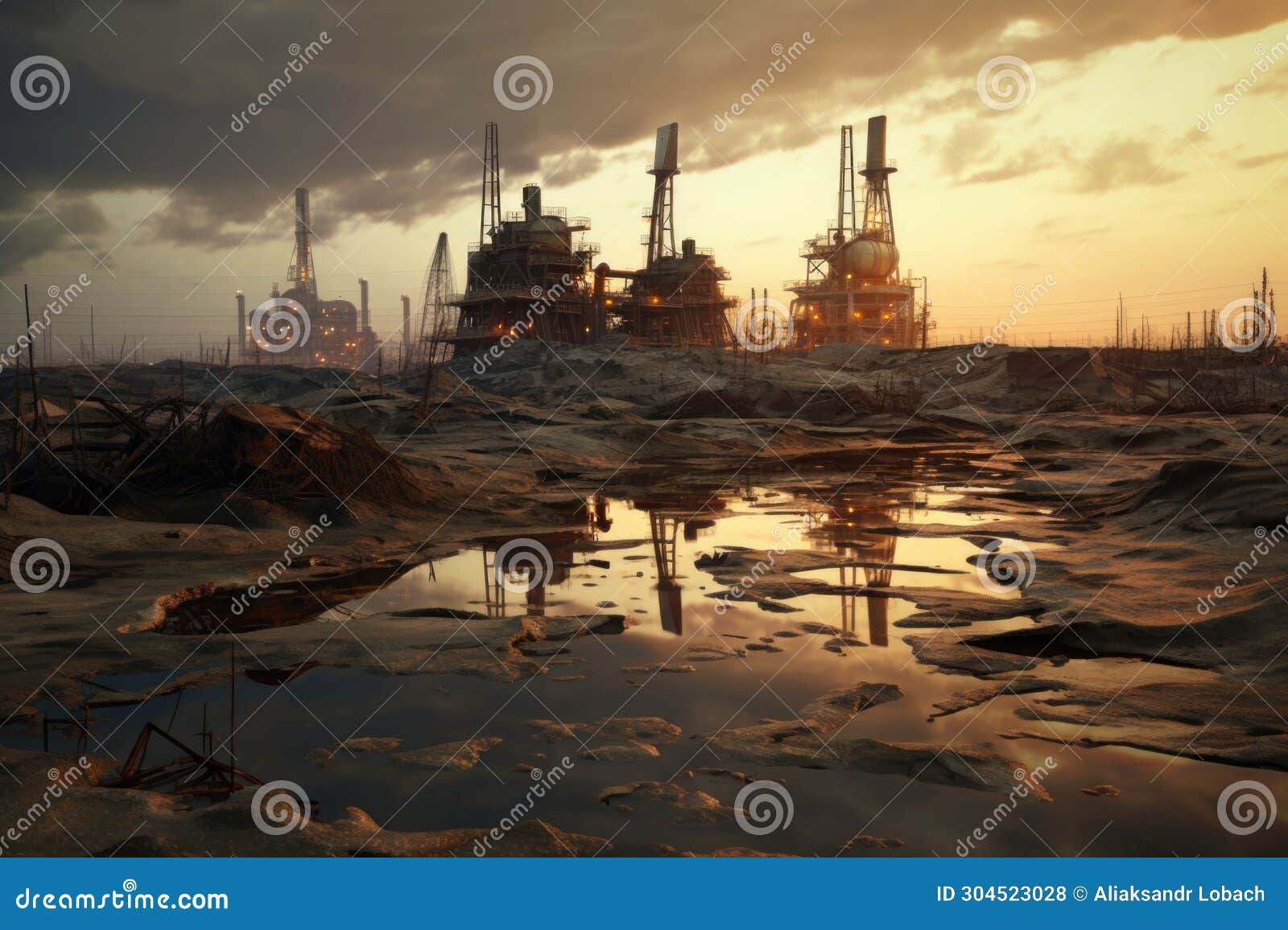 Extraction of Crude Oil from Underground. Oil Production Stock