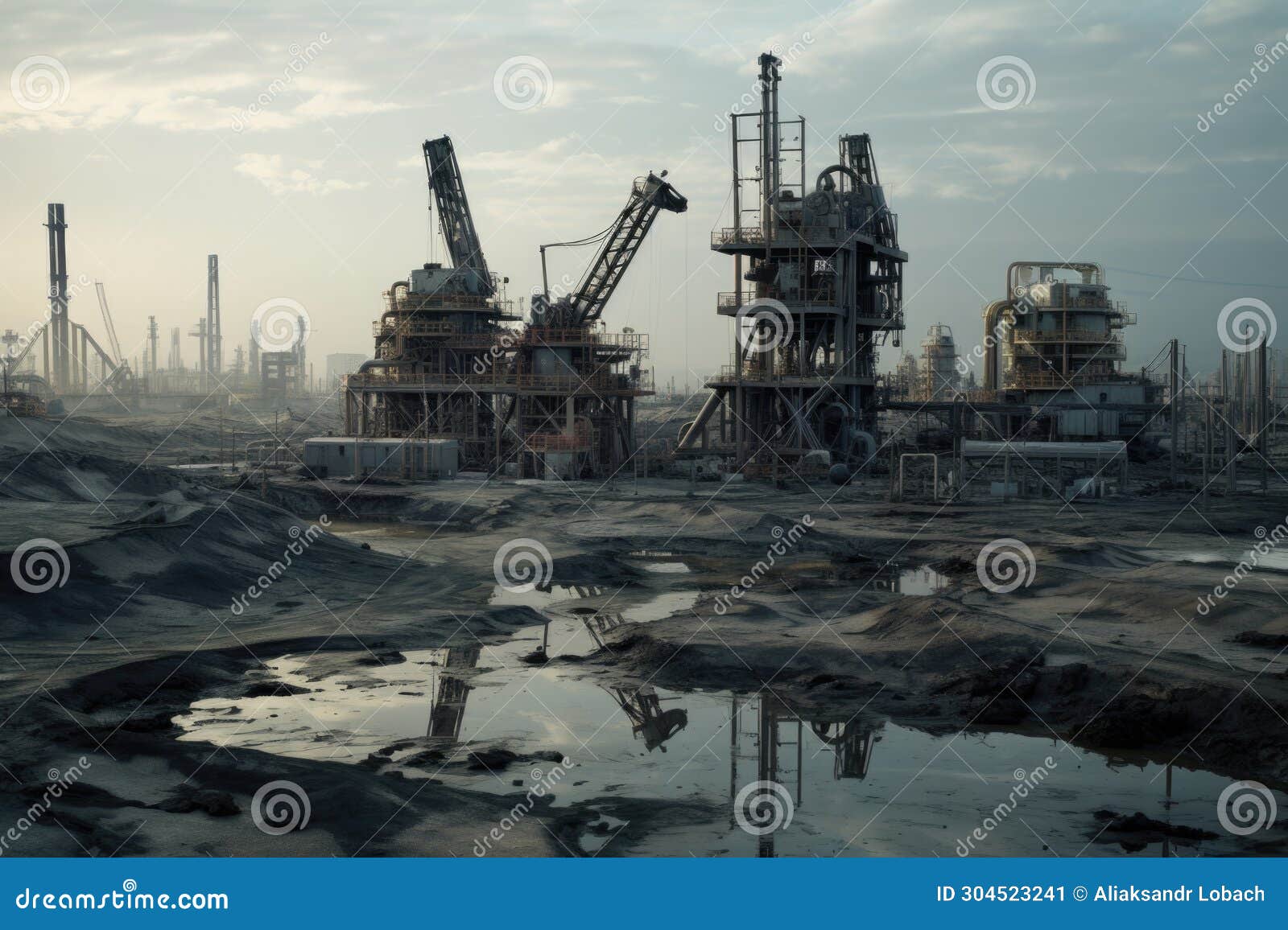 Extraction of Crude Oil from Underground. Oil Production Stock