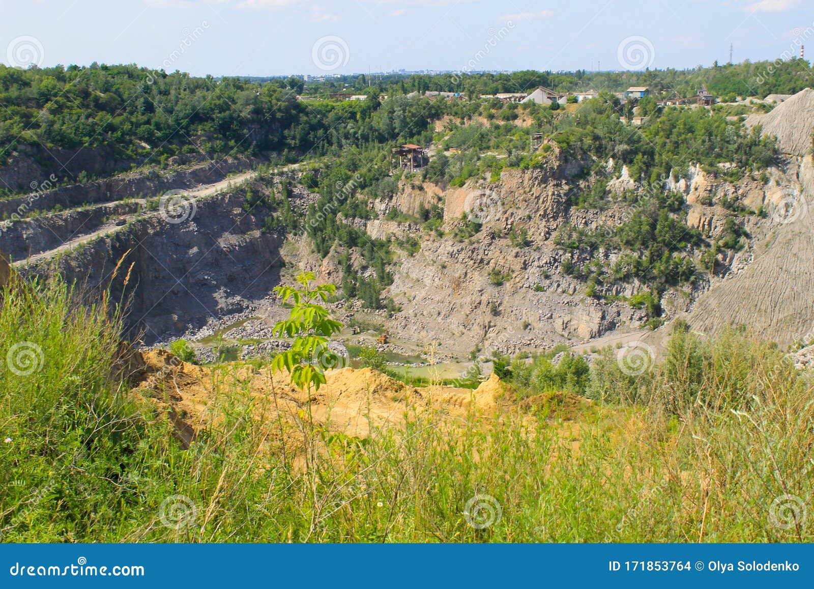 Extraction of Mineral Resources in a Granite Quarry Stock Photo Image