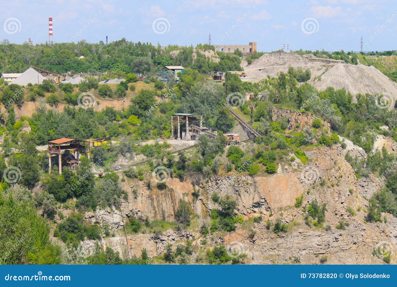 Extraction of Mineral Resources in Granite Quarry Stock Photo Image