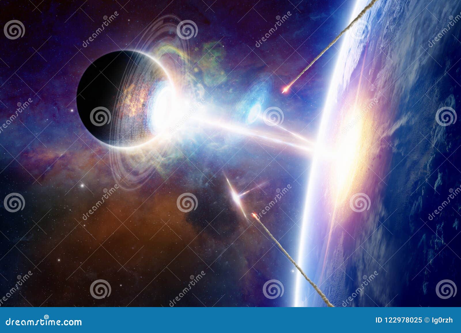 extraterrestrial space ships attack planet earth