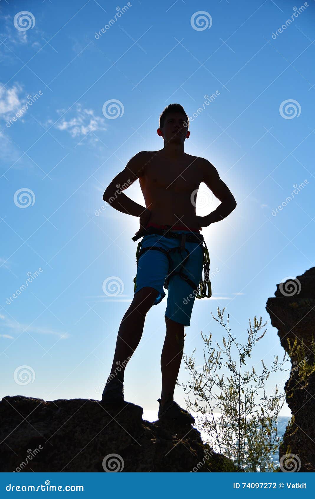 extreme climber on a cliff