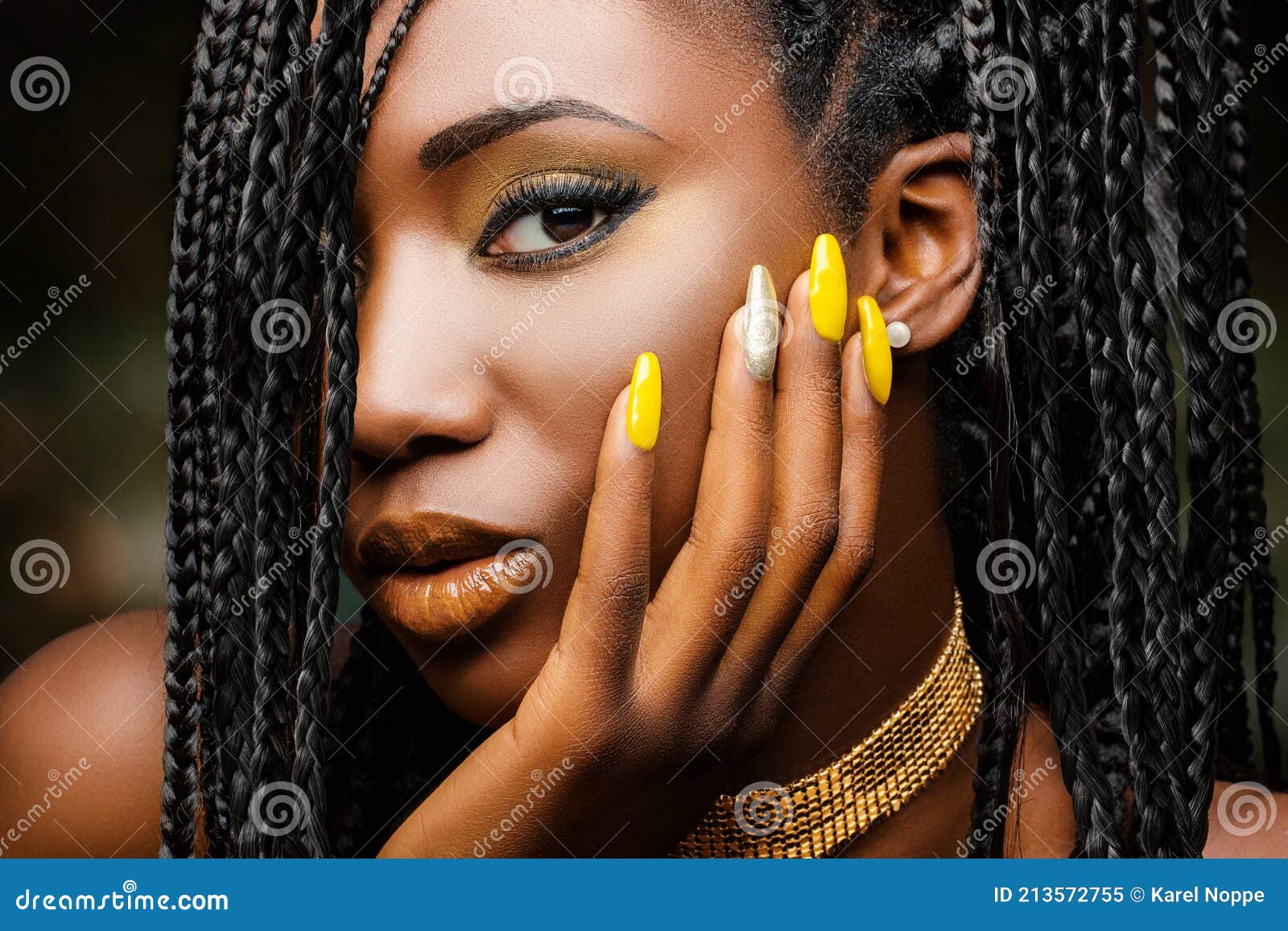 beauty portrait of sensual african woman.